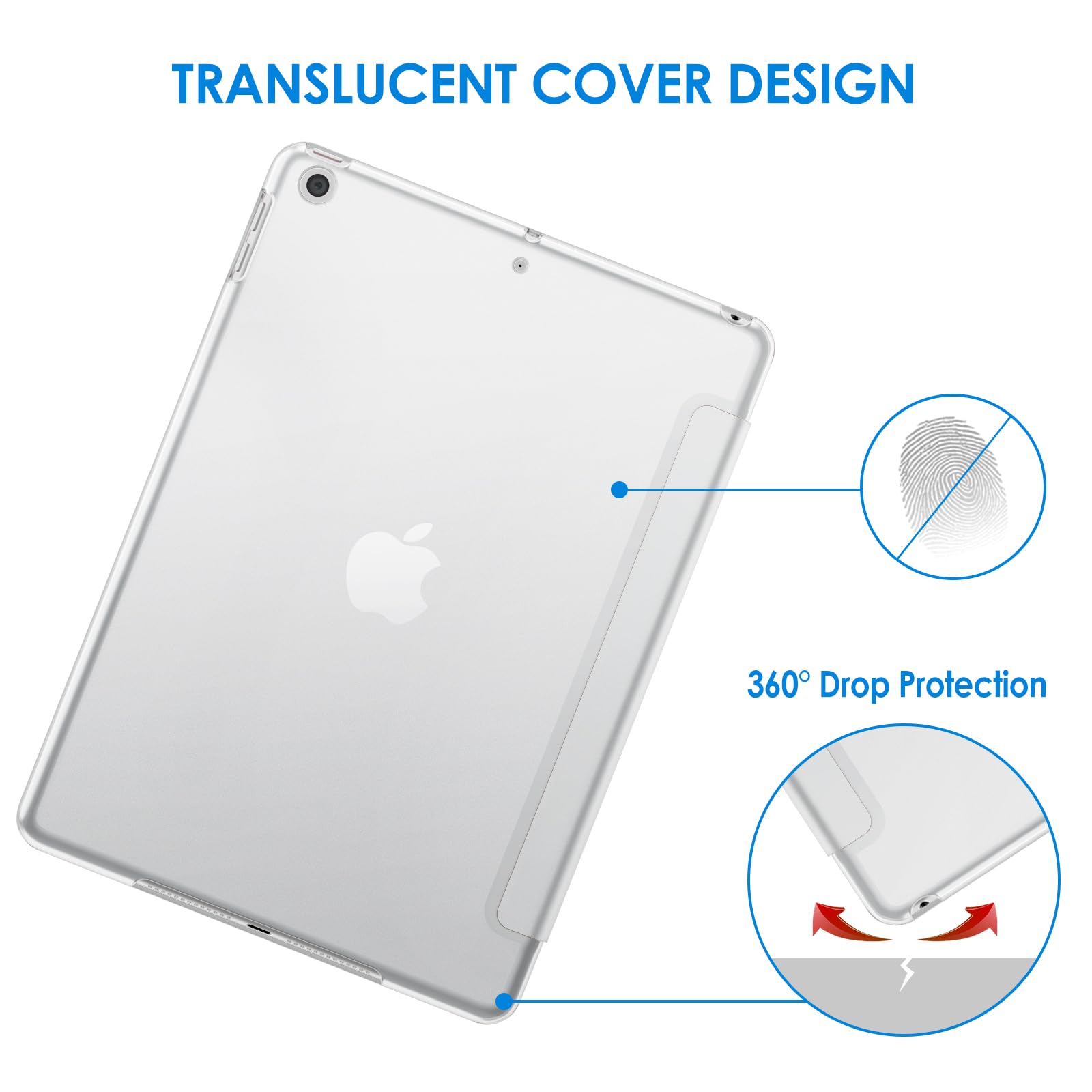 Jetech Case For Ipad 10.2-Inch (2021/2020/2019 Model, 9/8/7 Generation), Auto Wake/Sleep Cover (Silver)