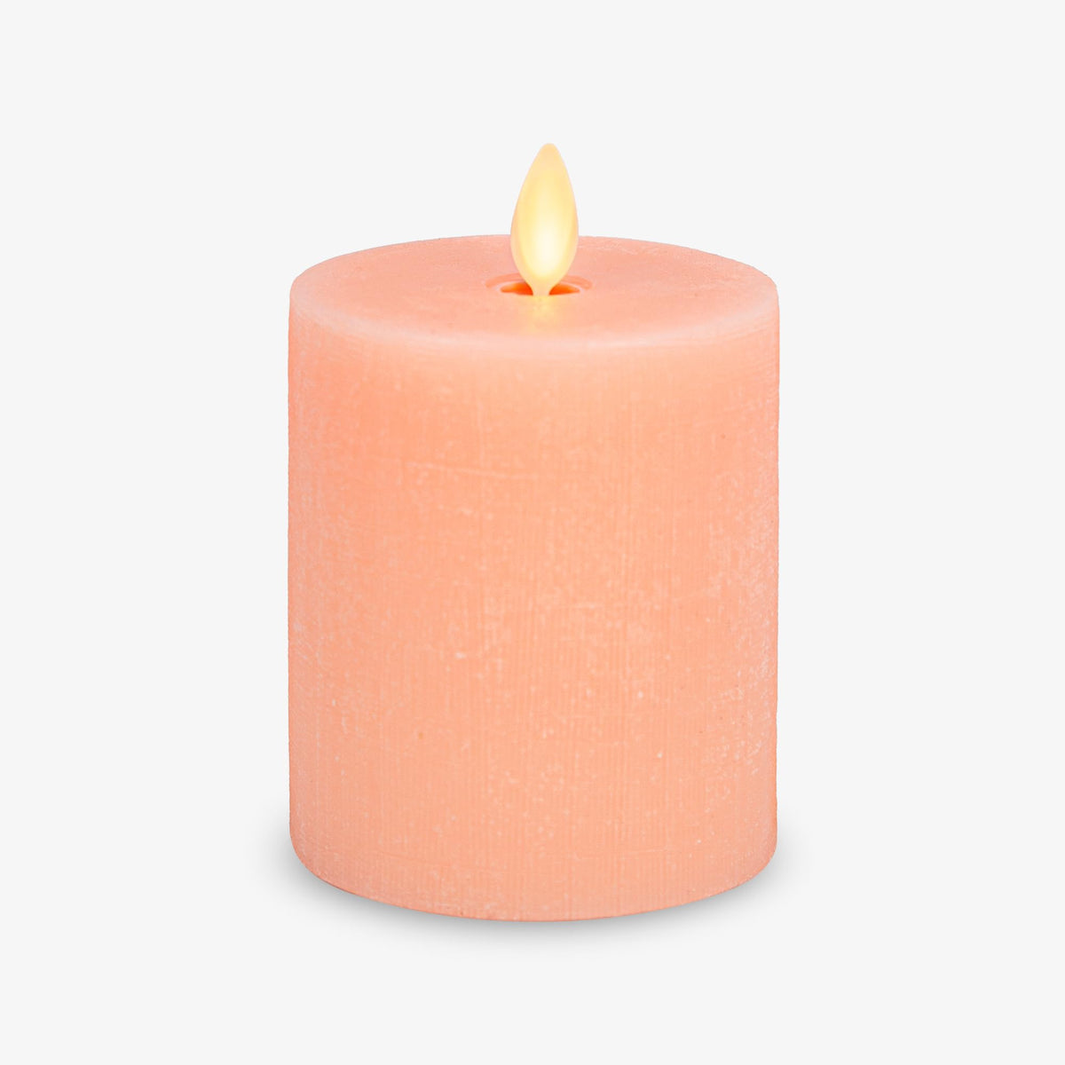 Luminara - Flameless Led Battery Operated Flickering Pillar Candles - Mellow Peach- Pack Of 1-3X4.5 - Realistic Moving Flame Rea