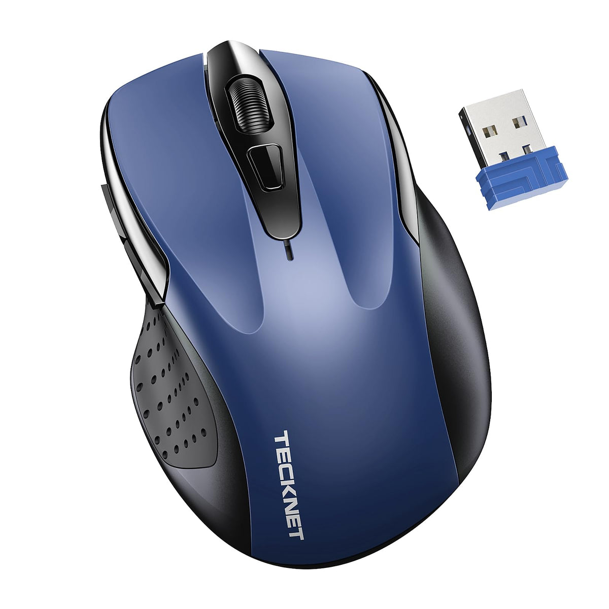 Tecknet Wireless Silent Mouse, Quiet Click, 2.4G Optical Computer Mouse, 6 Adjustable 4000 Dpi, Cordless Mouse For Laptop, Chromebook - Blue