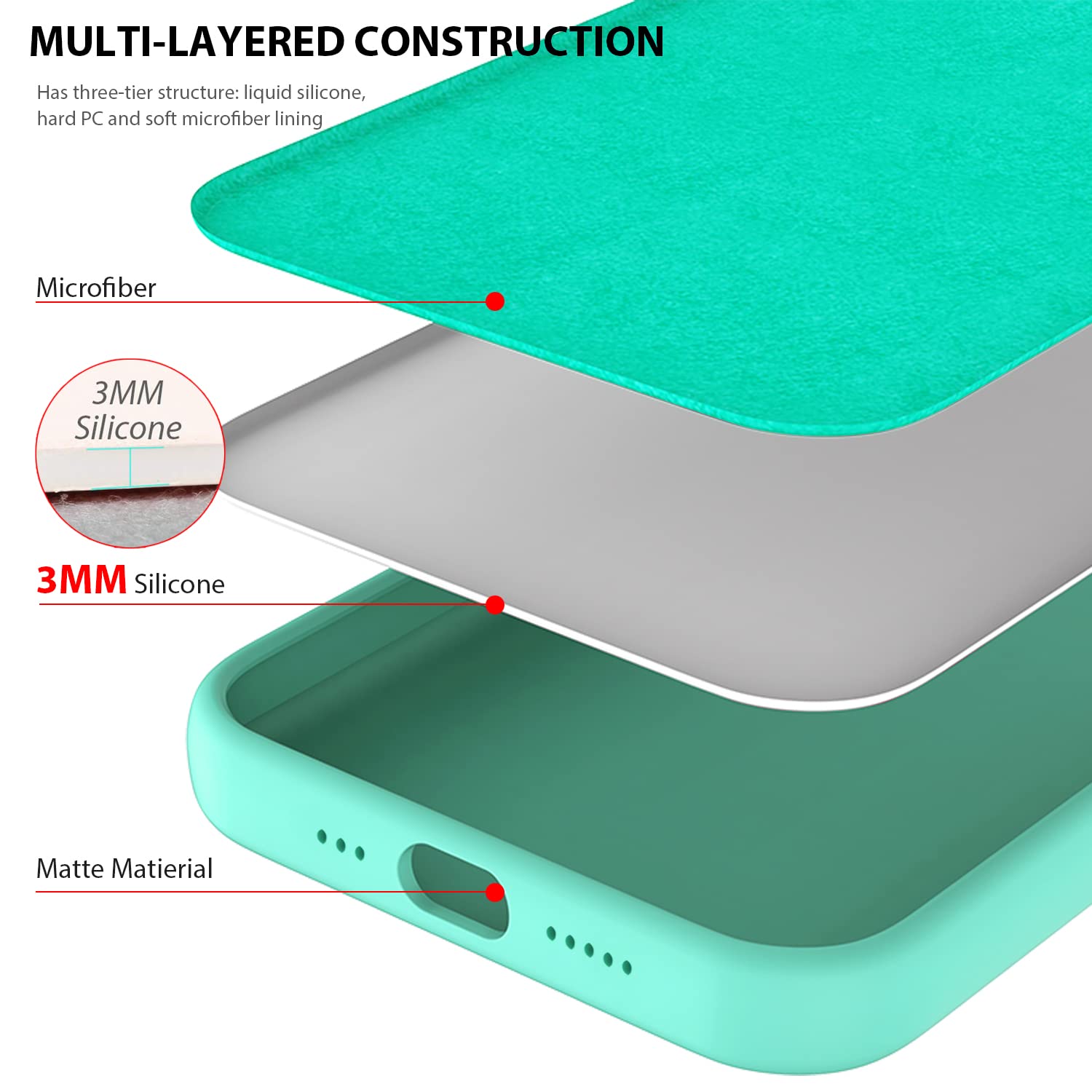 ZUSLAB Apple iPhone 12 Pro / iPhone 12 Silicone Phone Case Mint