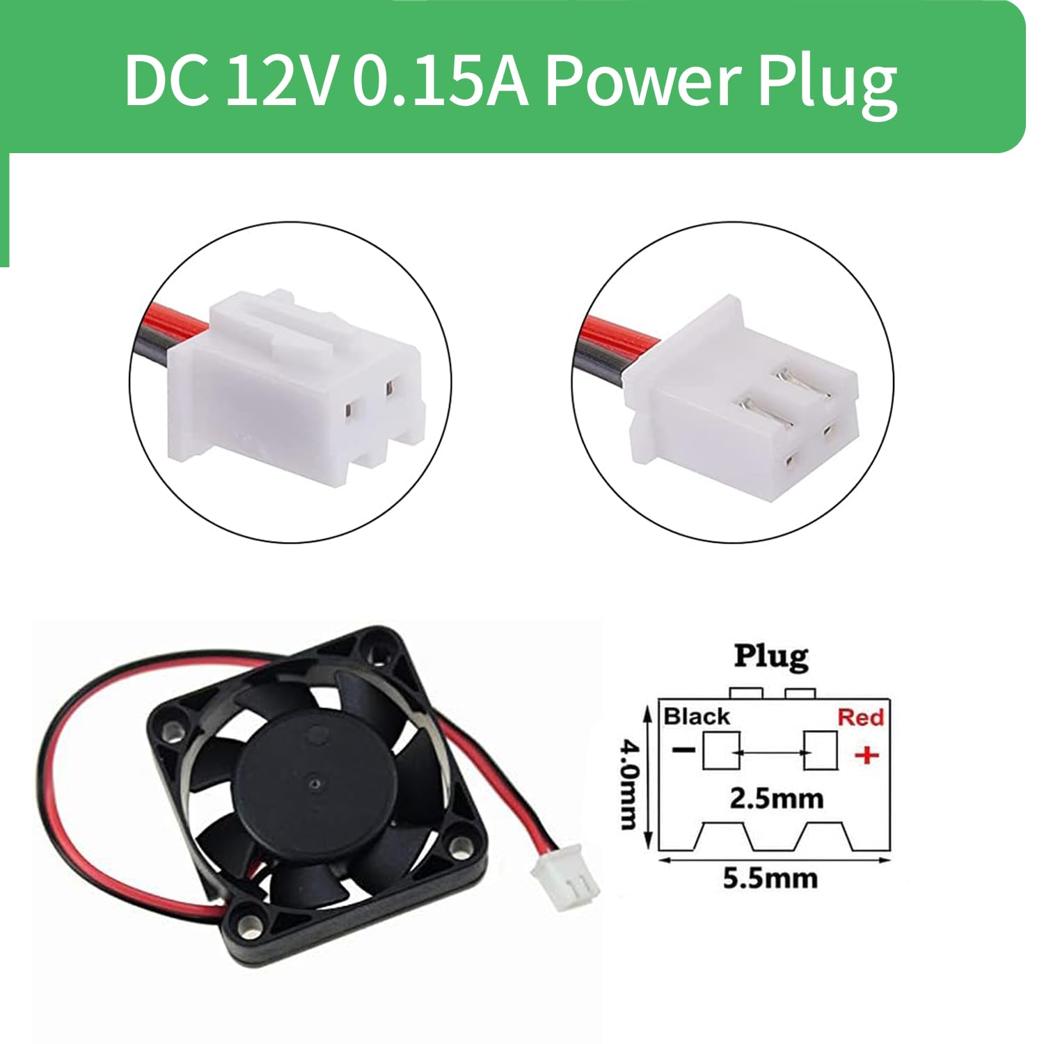 40Mm X 40Mm X 10Mm 4010 12V 0.15A Dc Brushless Ball Bearing Cooling Fan 2Pin Ab4010M12 Ul Tuv