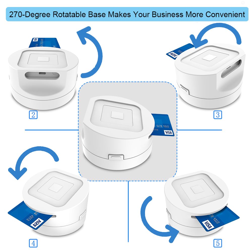 Miragecover Dock For Square Reader   Compatible With 1St And 2Nd Generation Square Reader, Elegant White Case, Anti Sleep Featur