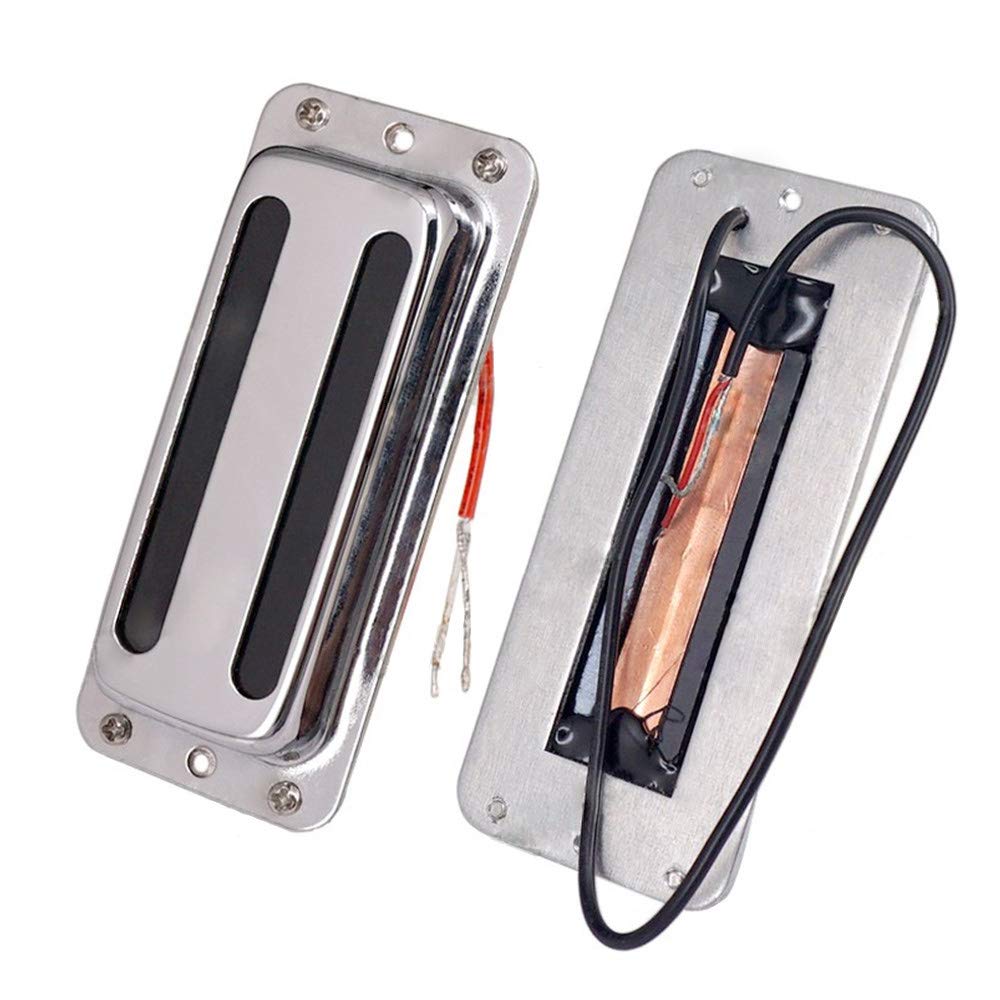 Set Of 2Pcs Electric Guitar Pickup Humbucker With Brass Cover 6 String Chrome Small Pickup