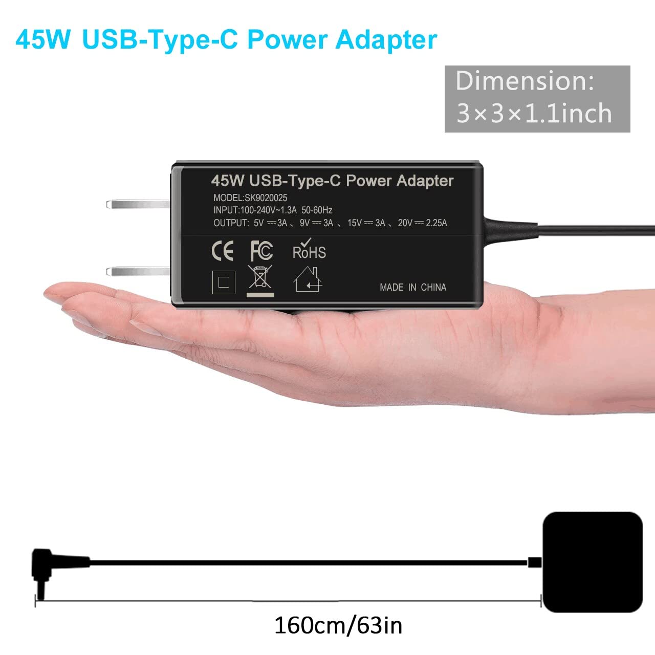 Usb Type C 45W Samsung Charger For Samsung Chromebook 4 4+ Plus Xe525Qbb Xe513C24 Xe350Xba Xe310Xba Xe521Qab Xe520Qab Pa 1300 87 W16 030N1A Usb C Power Supply Adapter