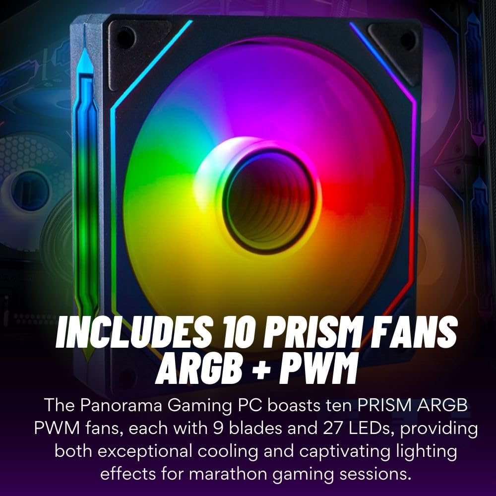 Empowered PC Panorama RTX 5080 Gaming Desktop - i9-14900KF, 32GB DDR5, 2TB SSD, Liquid Cooled, Black, RGB Keyboard & Mouse, Wi