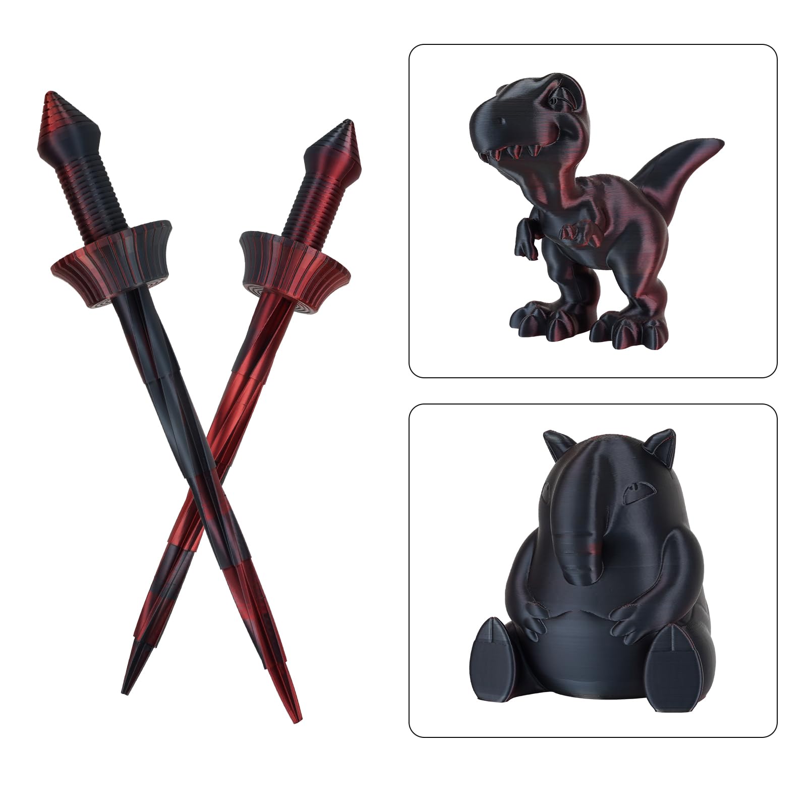 Kingroon Pla 3D Printer Filament, Dual Color Silk Pla Filament, Dimensional Accuracy +/- 0.03 Mm, 1Kg Spool(2.2Lbs), 1.75 Mm, Bl