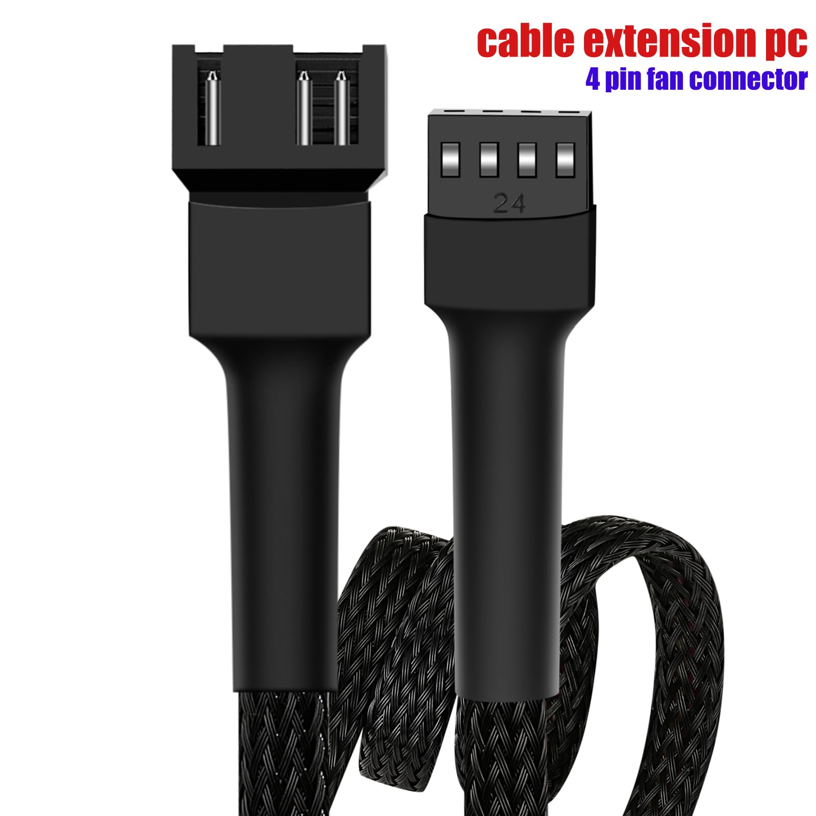 Skineat 18'' Pwm Fan Extension Cable,4 Pin Fan Extension Cable,Cable Extension Pc,Pc Fan Extension Cable, Pwm Fan Extension Cabl
