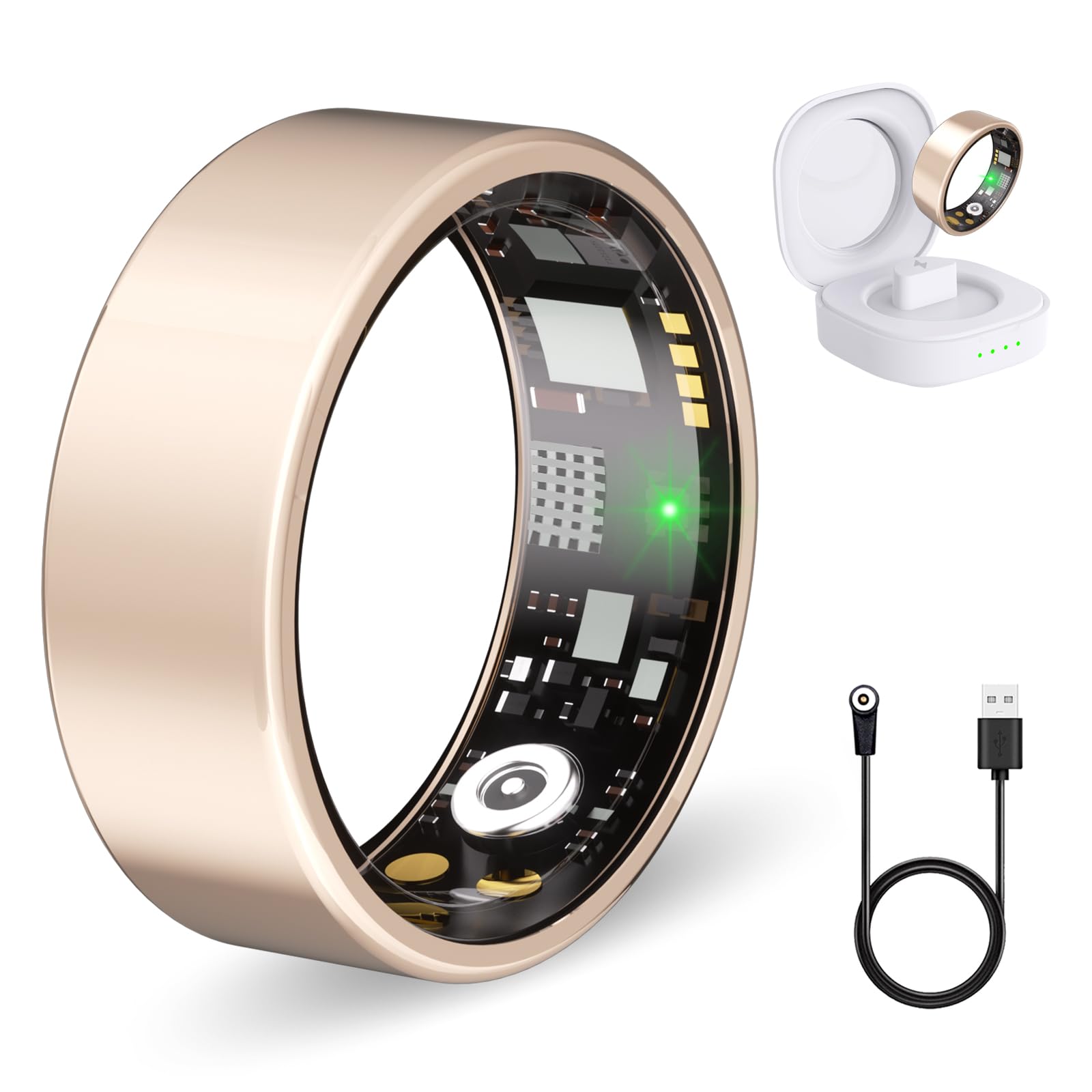 Nyweey Smart Ring for Women Men Fitness Ring with Sleep Tracker, Blood Oxygen, Heart Rate, Step Tracker, IP68 Waterproof Health 
