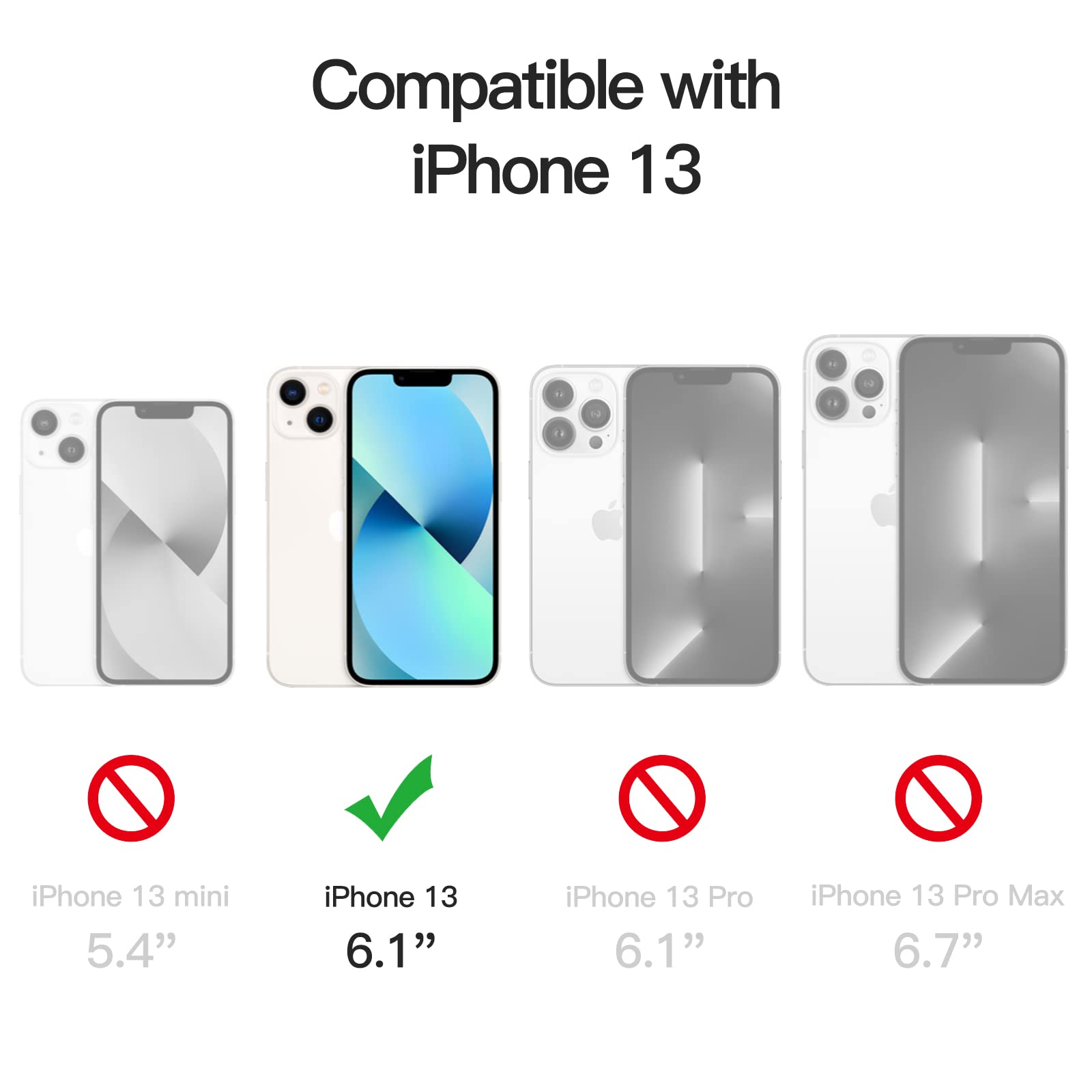 Jetech Magnetic Case For Iphone 13 6.1-Inch Compatible With Magsafe Wireless Charging, Shockproof Phone Bumper Cover, Anti-Scrat