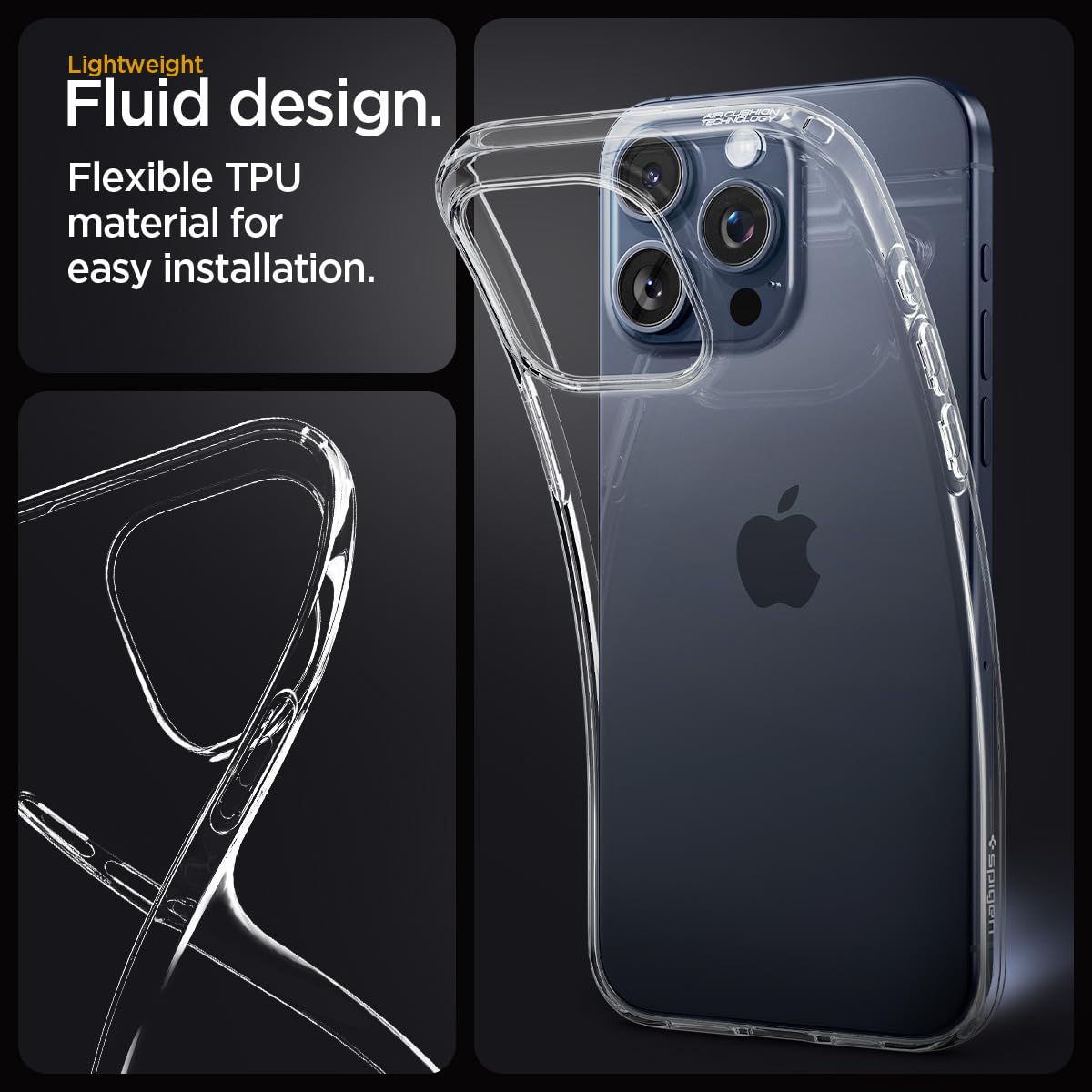 Spigen Liquid Crystal Designed For Iphone 15 Pro Max Case (2023), Military Grade Drop Protection]   Crystal Clear