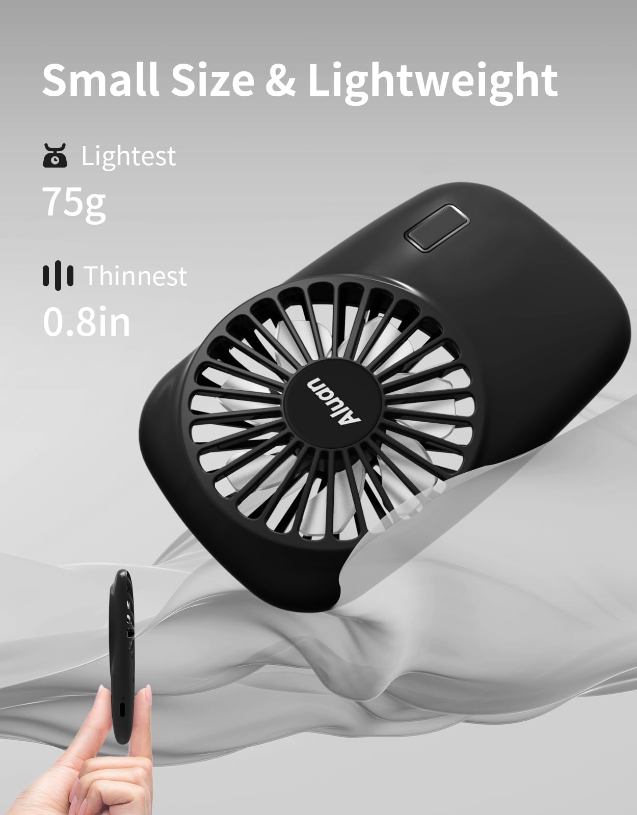 Aluan Handheld Fan Mini Fan Powerful Small Personal Portable Fan Speed Adjustable Usb Rechargeable Cooling For Kids Girls Woman