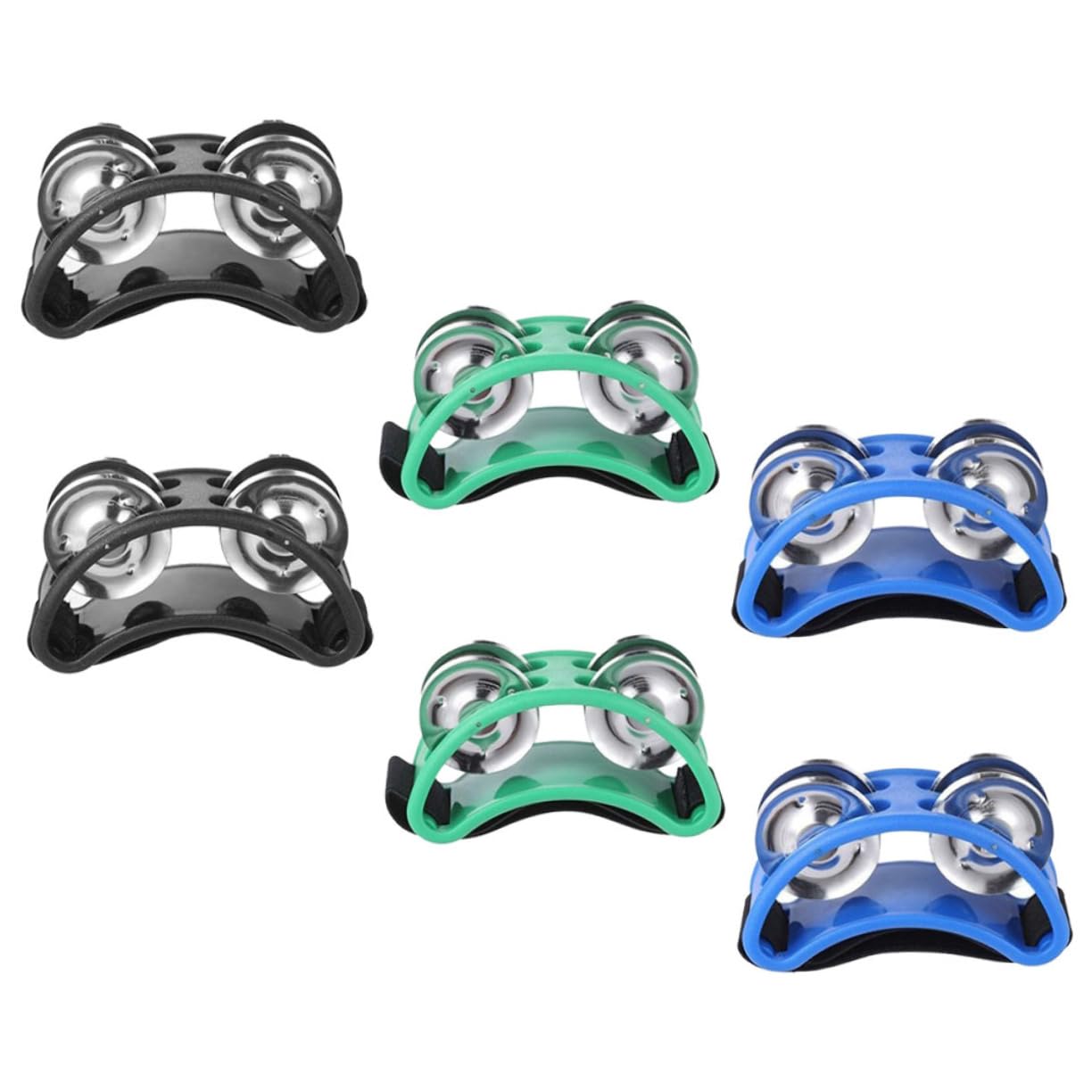 NULYLU 3pairs Foot Tambourine Vibrant Colors Percussion Instrument for Dance Music and Fitness Ergonomic and Lightweight Design 