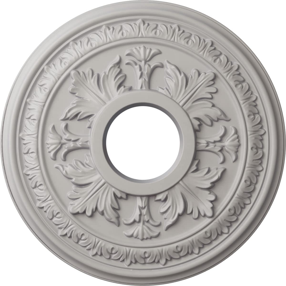 15 3/8OD x 4 1/4ID x 1 1/2P Baltimore Ceiling Medallion (Fits Canopies up to 5 1/2), Hand-Painted Ultra Pure White
