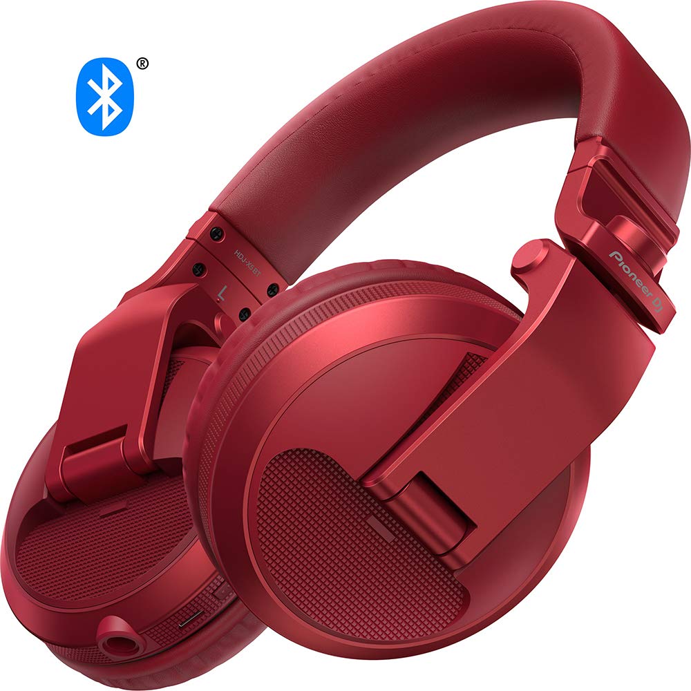 Pioneer Dj Hdj X5Bt R   Closed Back, Bluetooth Compatible, Circumaural Dj Headphones With 40Mm Drivers, 5Hz 30Khz Frequency Rang