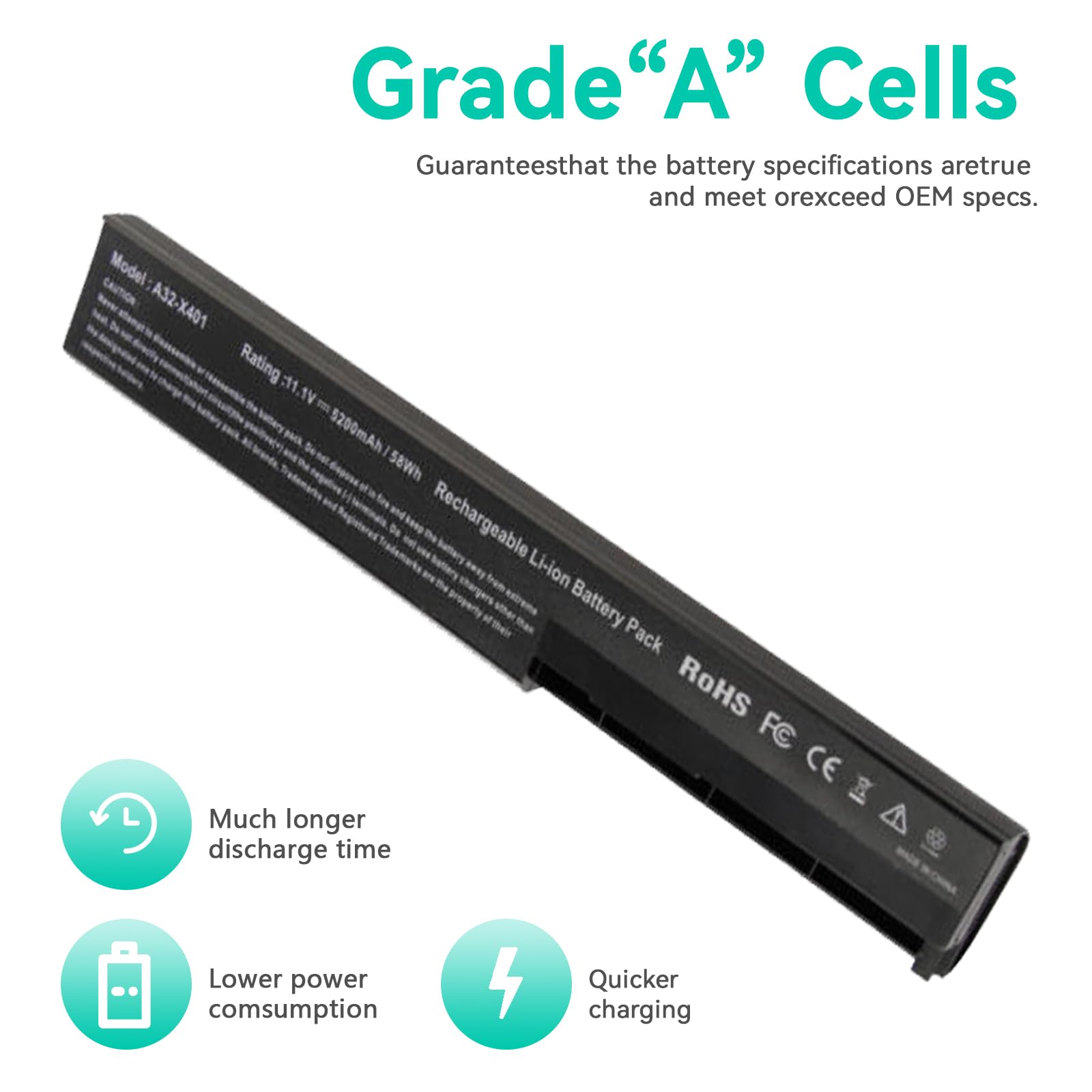 Fancy Buying Laptop Notebook Battery Compatible With Asus X501A X301 X301A X301U X401 X401A X401U X501 X501U A31 X401 A32 X401 A