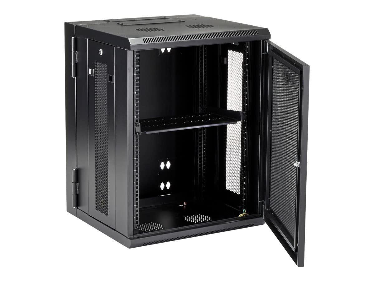 15U 19'' Wall Mount Network Cabinet   16'' Deep Hinged Locking It Network Switch Depth Enclosure   Assembled Vented Computer Equ