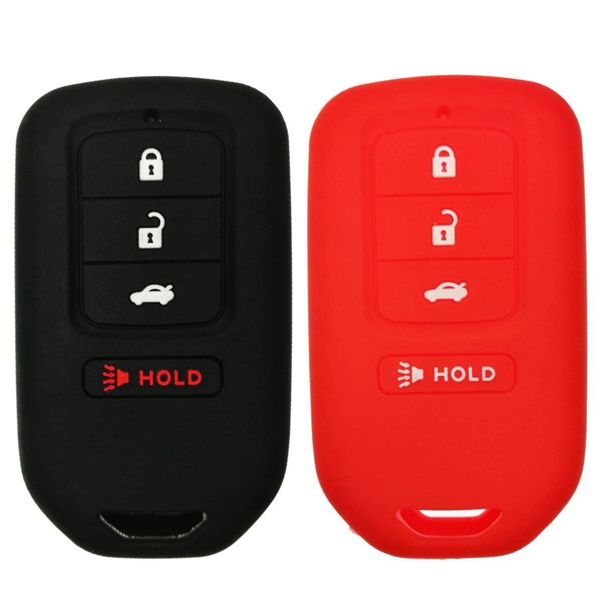 Alegender Qty(2) 4 Buttons Full Protector Silicone Smart Key Cover Jacket Keyless Protector Holder For 2018 2017 Honda Accord Ex