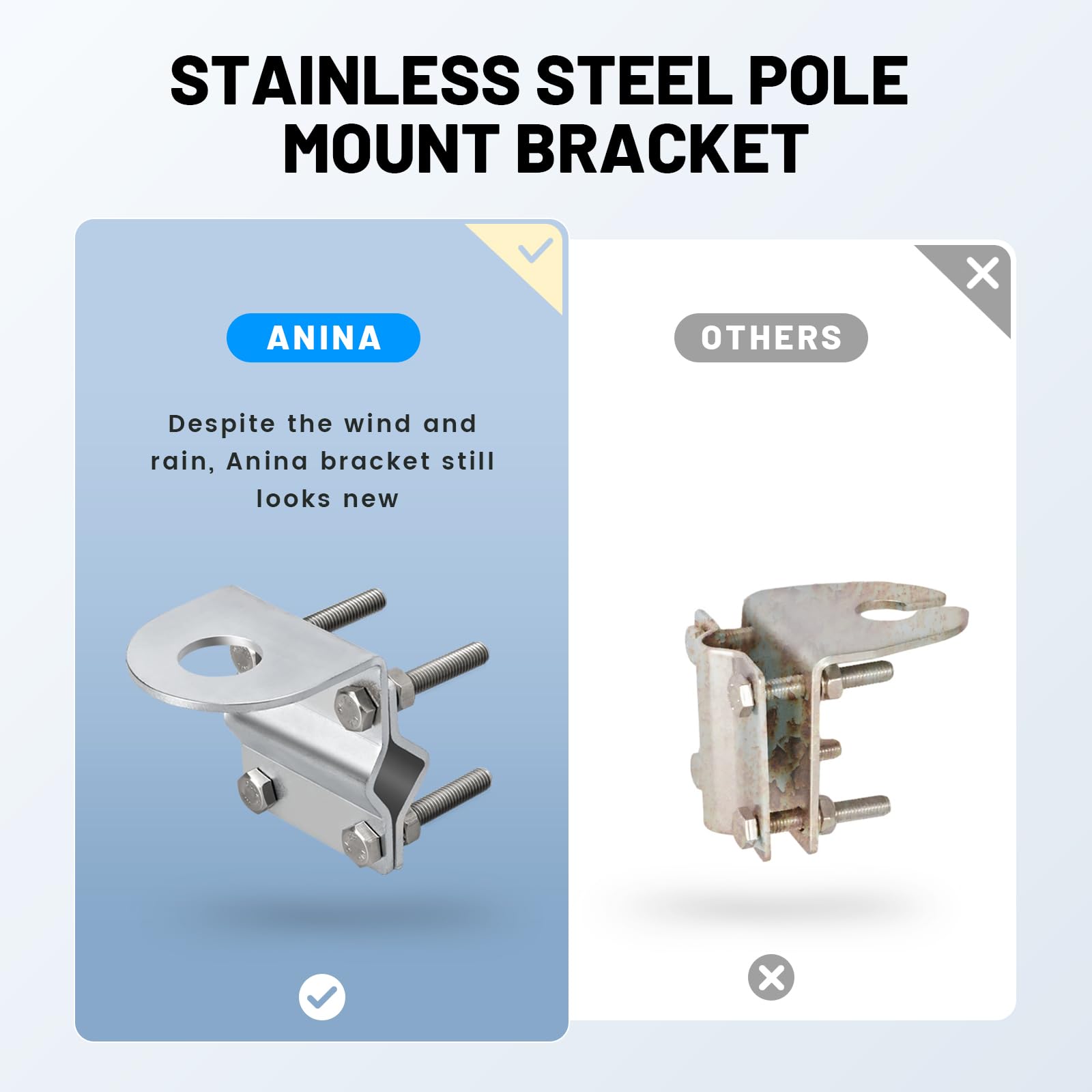 Anina Nmo Roll Bar Mirror Antenna Mount, Tubular Bracket For Nmo, Sirius Xm Aerial Universal Heavy Duty Steel Antenna Stand For