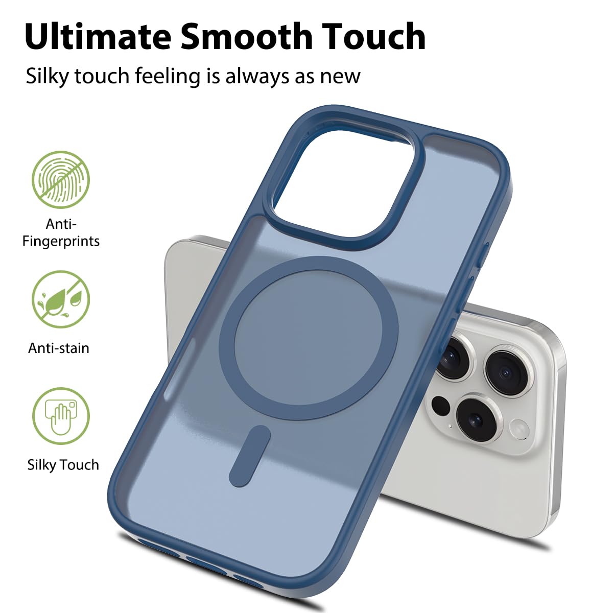 Pinlisheng Magnetic For Iphone 16 Pro Case 6.3 Inch [Compatible With Magsafe] [Military Grade Protection] Translucent Matte Back