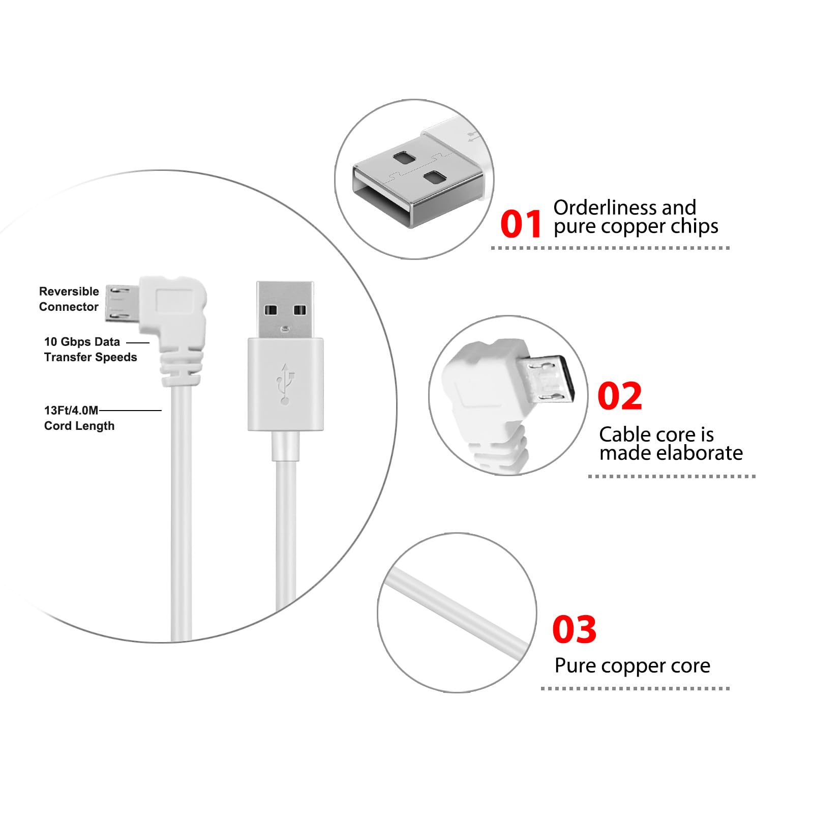 2 Pack 13Ft Power Adapter Plug Charger For Arlo Pro And Arlo Pro 2, Arlo Q,Arlo Essential Spotlight, Arlo Go Indoor Camera(Not F