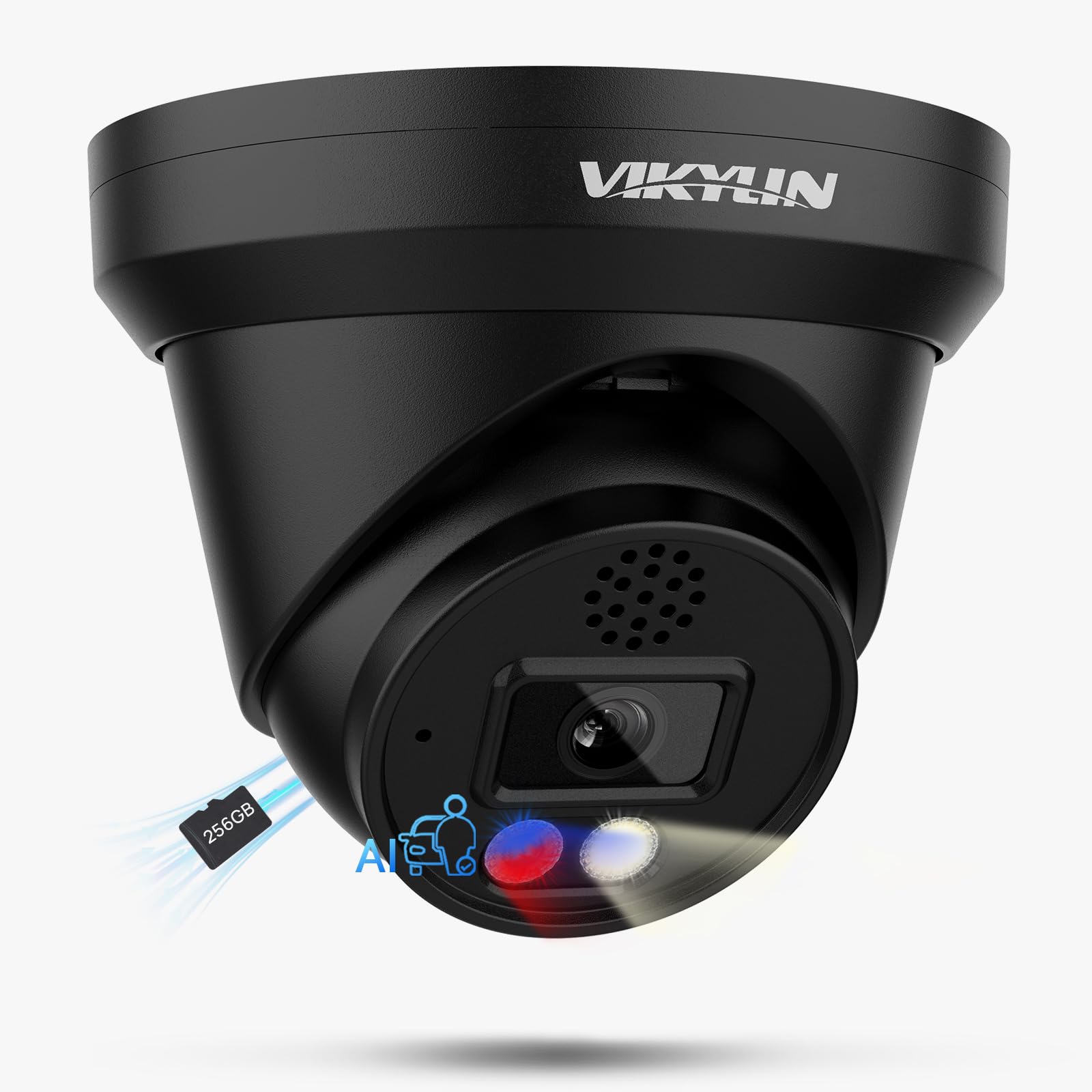 4K 8Mp Full Color Poe Ip Camera Active Deterrence (Red/Blue Led, Siren), 4K Poe Camera Turret With Human/Vehicle Detection,98Ft