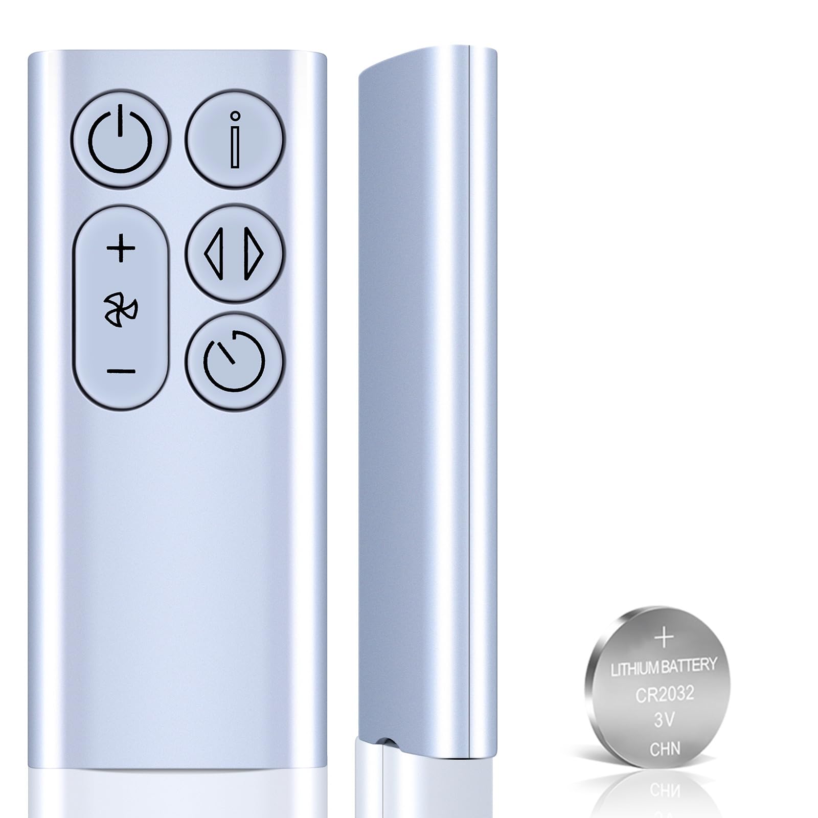 HZIME Replacement Fan Remote Control Compatible for Dyson BP01 Cool Fan Air Purifier (Silver Color with Battery)