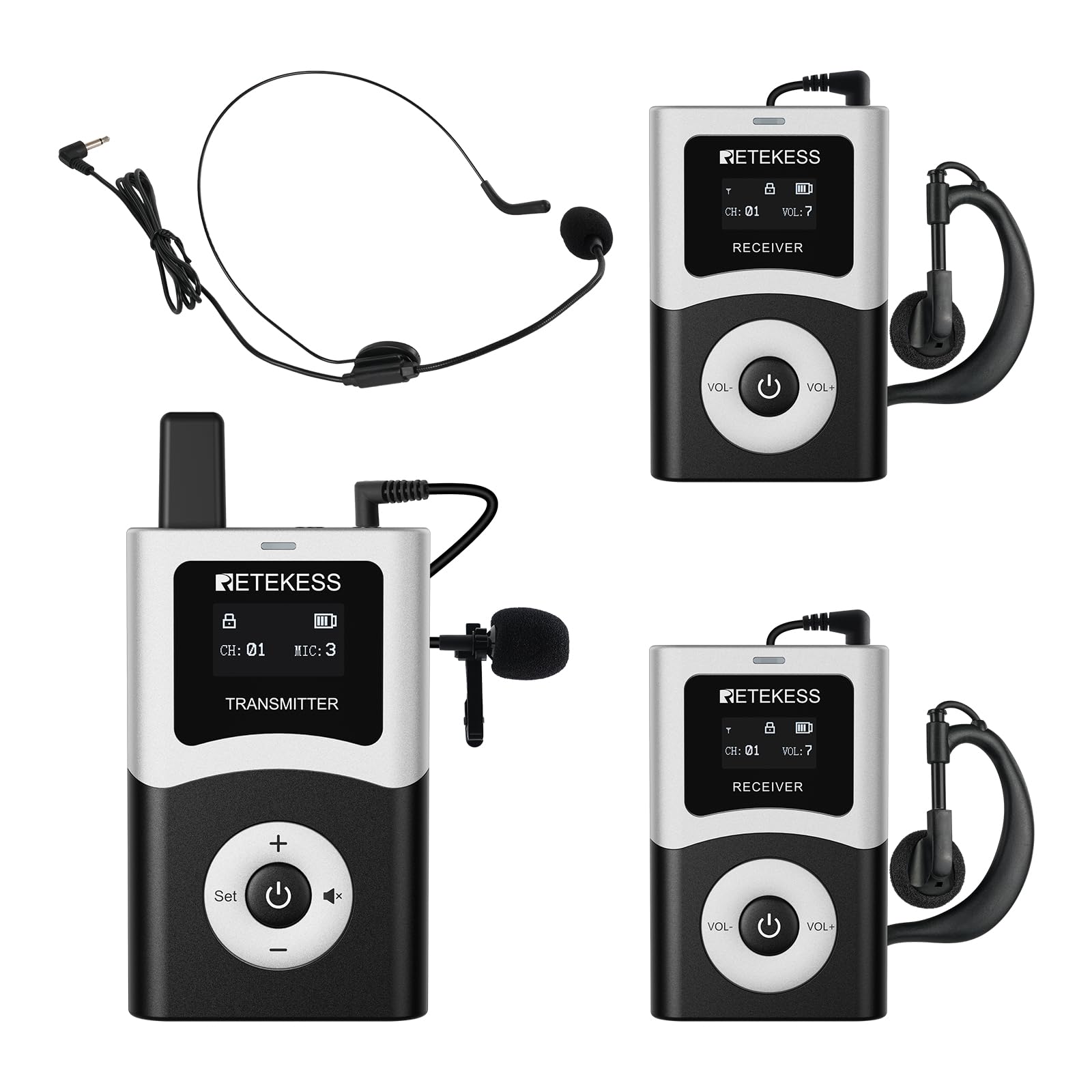 Retekess T130U(4nd Gen T130) Whisper Tour Guide System,Tour Guide Microphone and Speaker,Clear Sound Quality,One-Key Operation,T