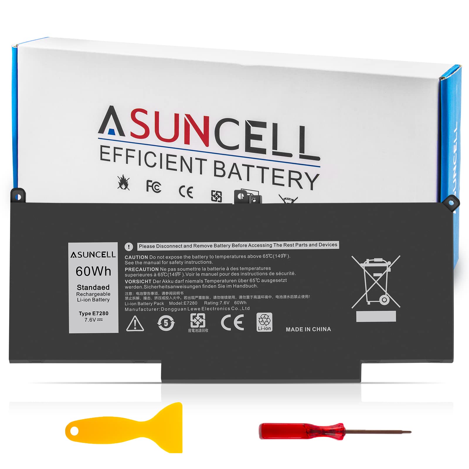 Asuncell 60Wh F3Ygt Battery For Dell Latitude 7480 7490 7390 7290 7280 7380 E7280 E7290 E7380 12 7000 13 7000 14 7000 Series P73