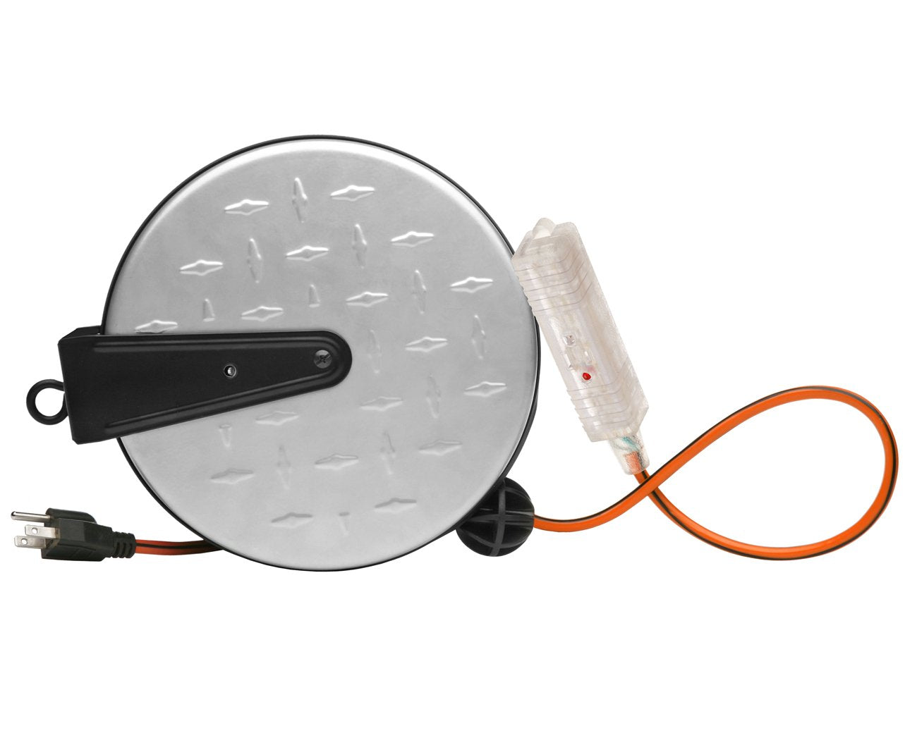 Designers Edge E215 Metal Extension Cord Reel With Diamond Plate; 30 Foot