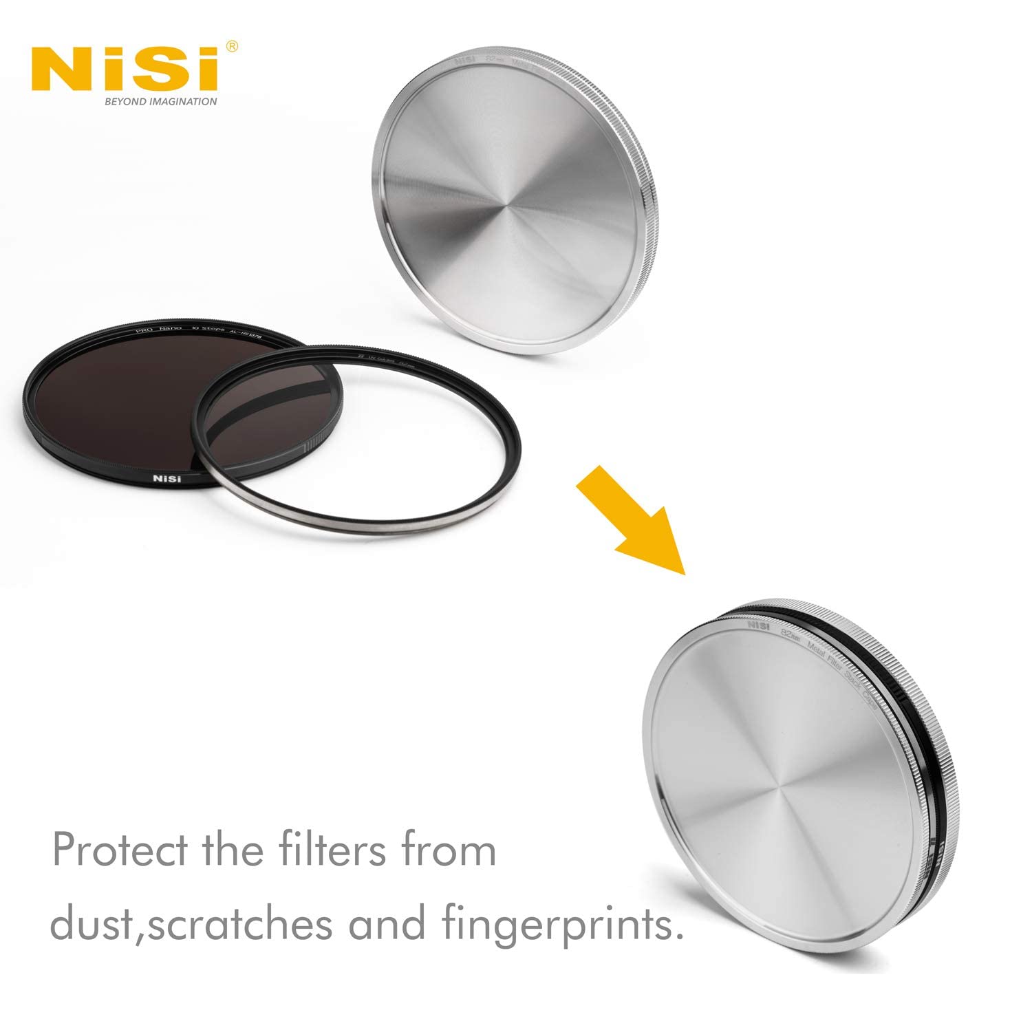 Nisi 82Mm Metal Stack Caps | Protection Cap For Lens Filters With 82Mm Front And Back Threading | Stack And Protect Multiple Cir