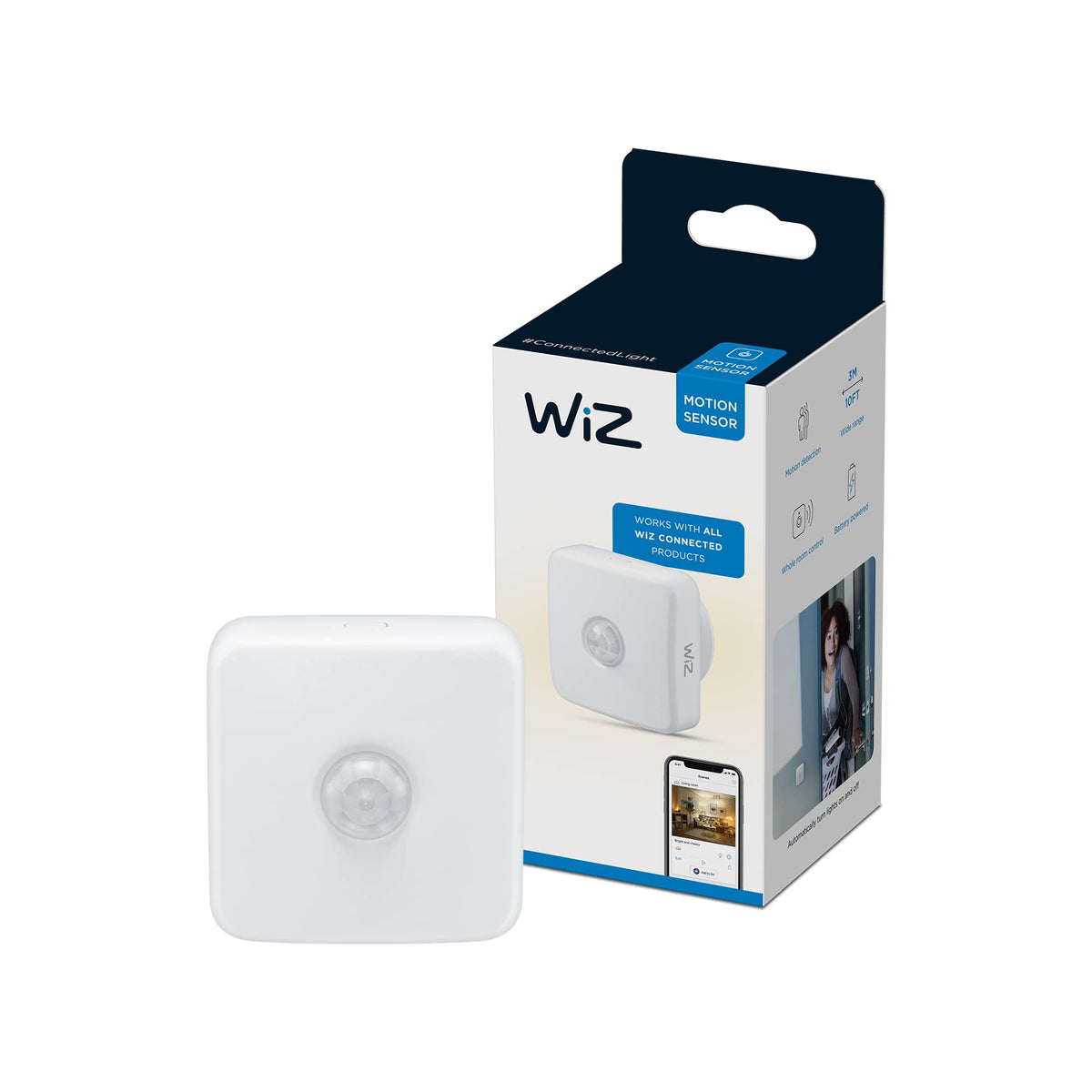 Wiz Connected 24Ghz Wifi Motion Sensor For Wiz Lights, Compatible With Alexa And Google Home Assistant, White