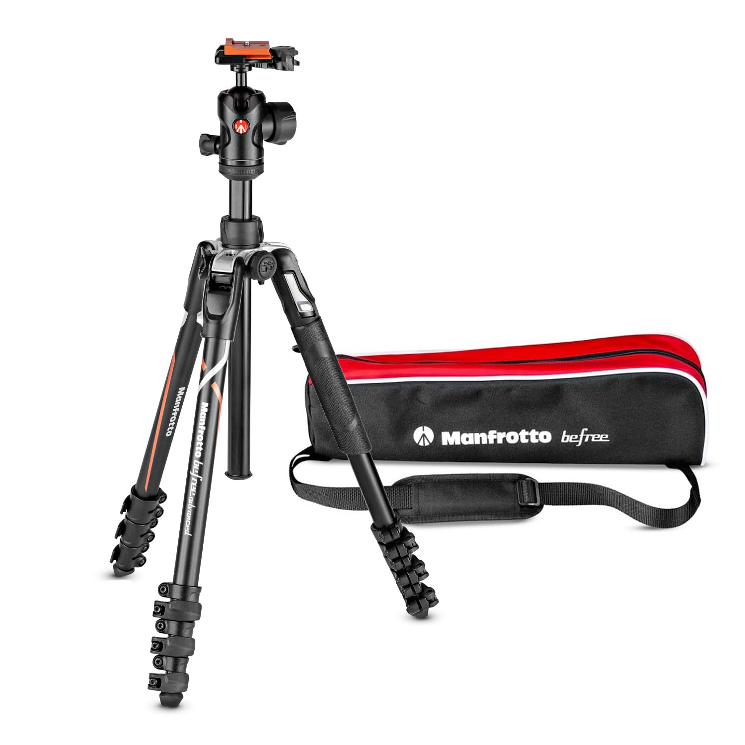 Manfrotto Befree Advanced Special Edition 4 Section Aluminum Travel Tripod With 494 Center Ball Head For Sony Alpha Cameras