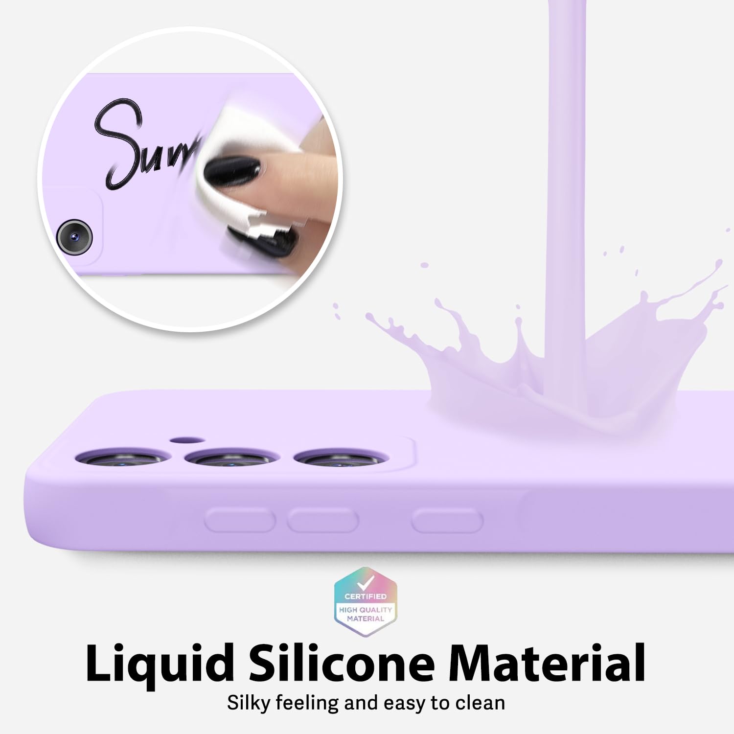 Oakxco For Samsung Galaxy A55 5G Case Liquid Silicone, Soft Rubber Gel Elegant Aesthetic Basic Simple Cover, Slim Tpu Matte Soli