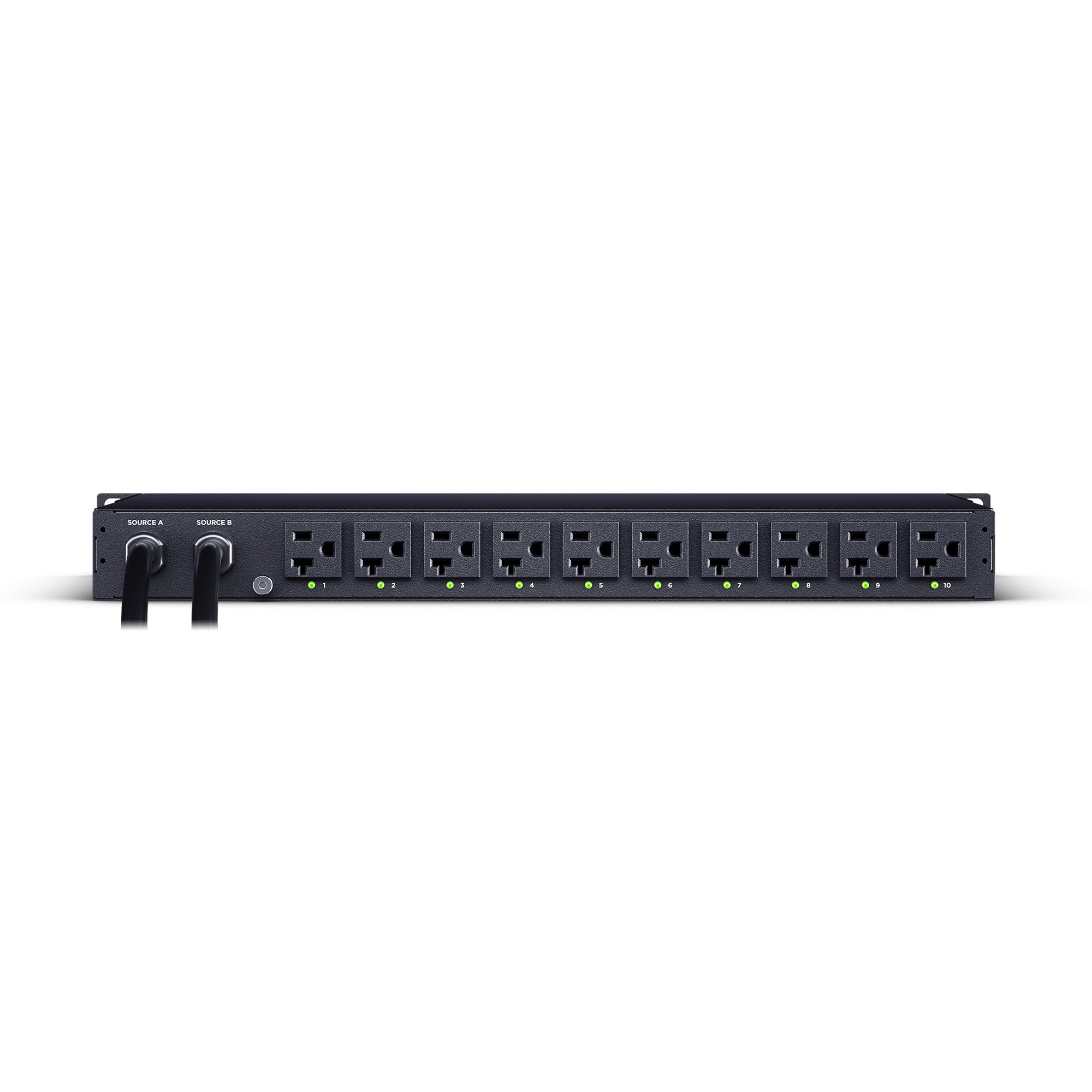 Cyberpower Pdu44002 Switched Ats Pdu, 100 120V, 20A (Derated To 16A), 10 Outlets, 1U Rackmount
