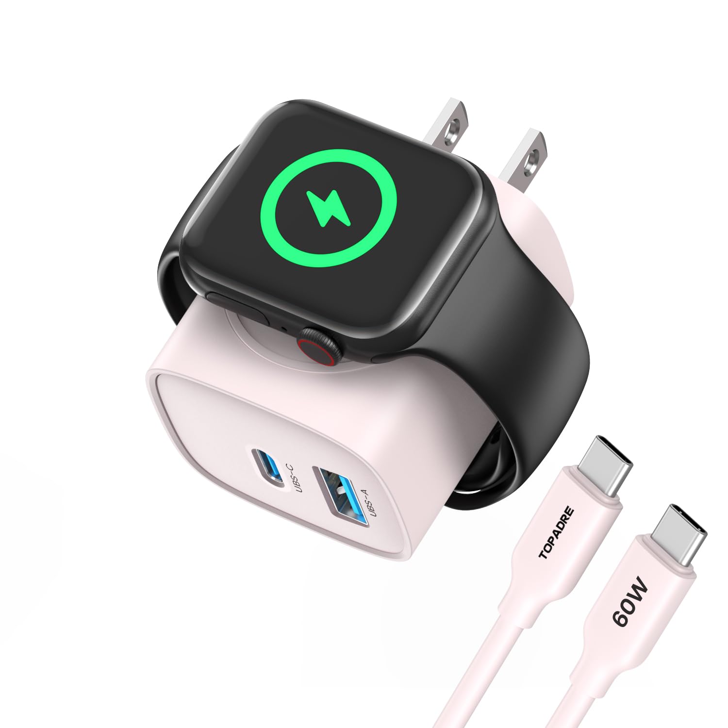 Topadre For Apple Watch Charger With 20W Fast Charging Block, 3 In 1 Pd Usb C Wall Charger Block For Iwatch Series Ultra/9/8/7/6