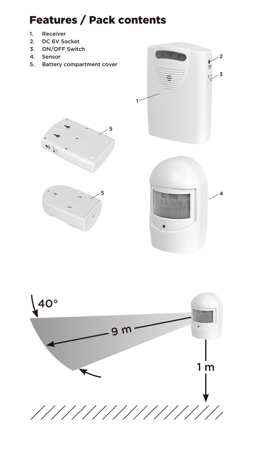 Wireless Driveway Alarm,Home Security Alarm,Pir Motion Sensor Alert System