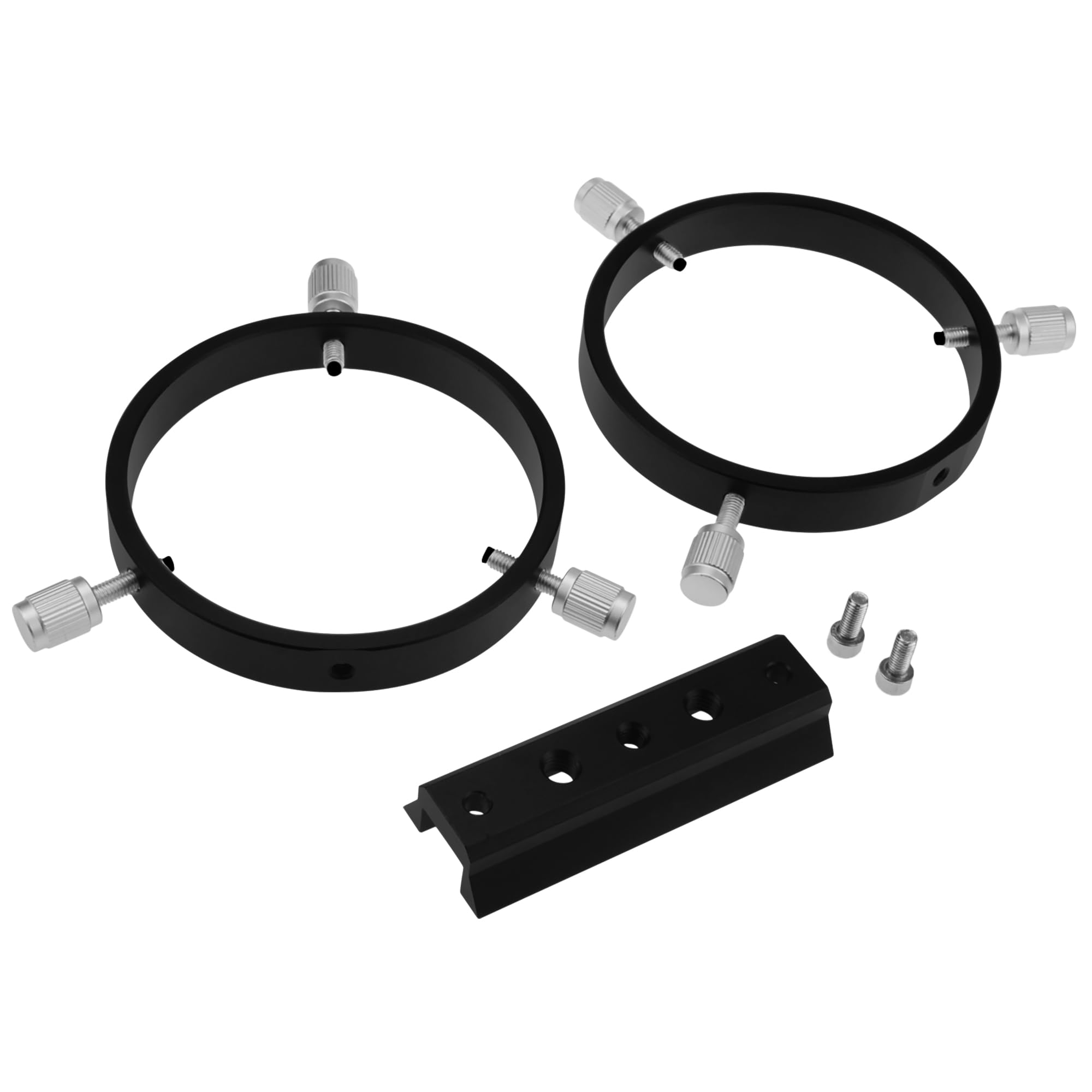 Astromania Adjustable Guiding Scope Ring Set With Plate   90 Mm Inside Diameter (Pair)   For Telescope Tube Diameter Or Finders