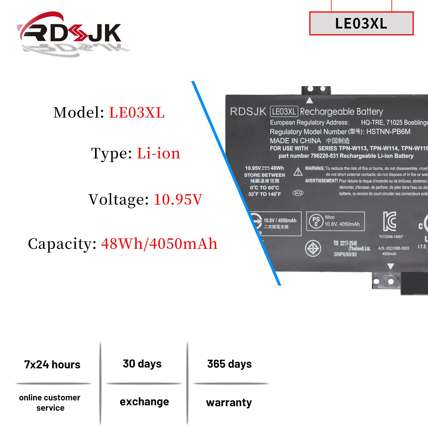 Le03Xl Le03 Laptop Battery For Hp Pavilion X360 13 S120Nr 13 S000 15 Bk000 Envy X360 M6 W101Dx W102Dx W103Dx W010Dx Hstnn Pb6M H