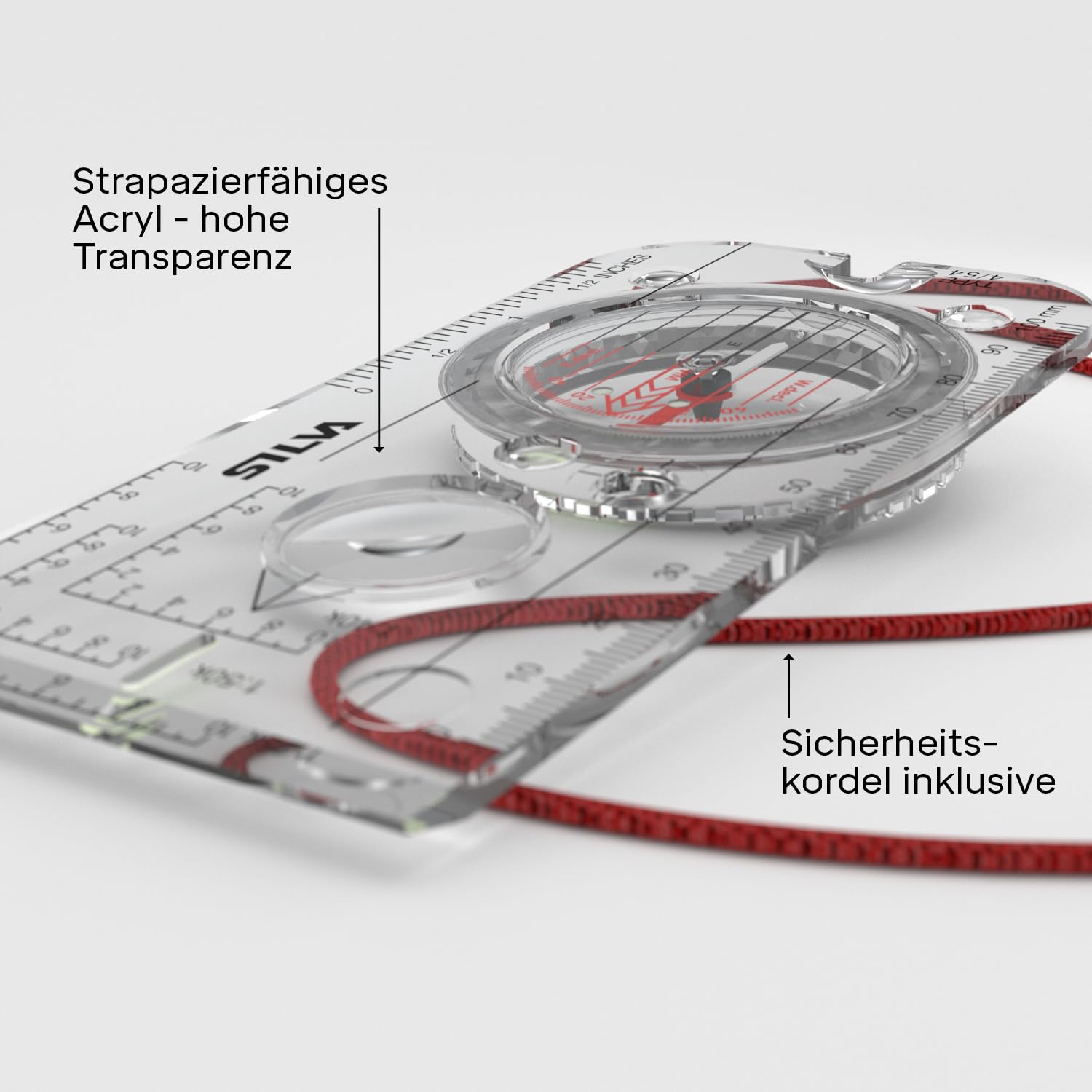 Silva Compass Navigation Expedition 4 - 1:25k, 1:40k, 1:50k - Advanced Rotatable Hiking Compass - Transparent