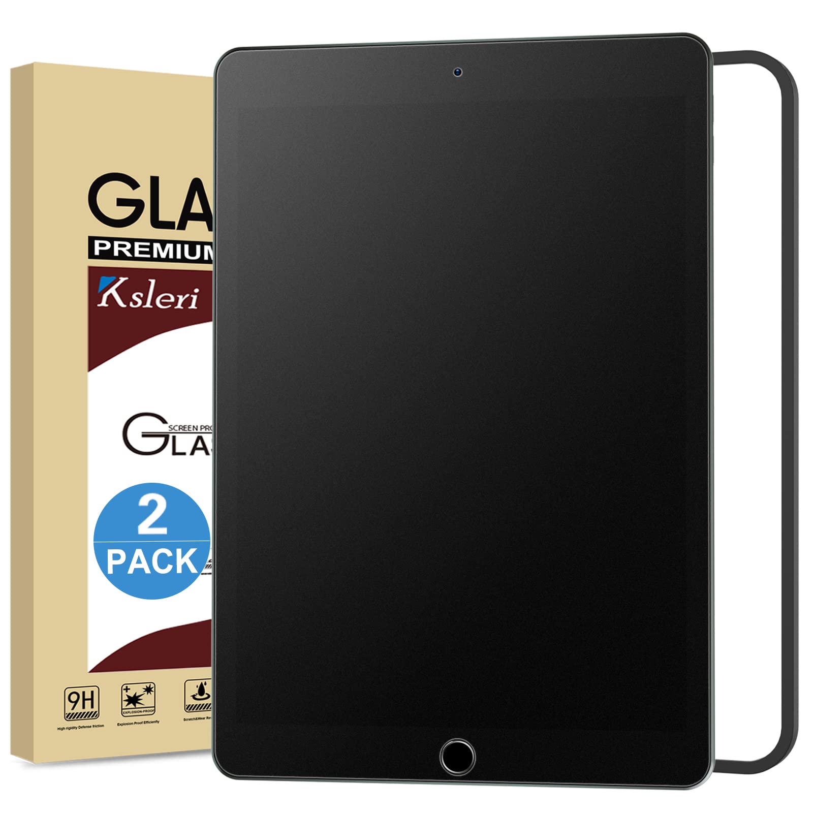Ksleri [2 Pack Matte Glass Screen Protector For Ipad 10.2 Inch(2021/2020/2019 Model, 9Th/8Th/7Th Generation) Anti Glare Anti Fin