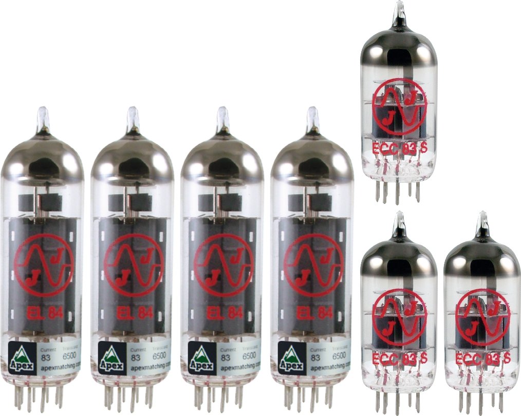 Vox Ac30 Standard Tube Set, Jj Tubes (X4 El84, X3 12Ax7), Apex Matched