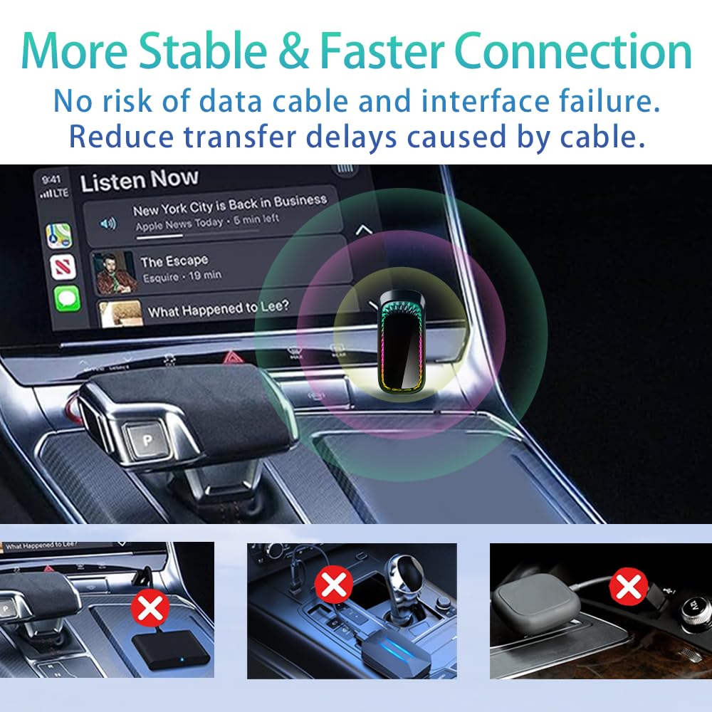 Baorce Carplay Wireless Adapter, 2024 Wireless Carplay Adapter For Iphone, Only For Cars With Oem Wired Carplay, Model I