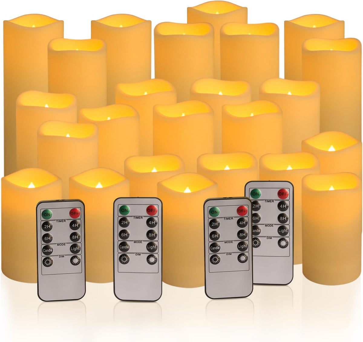 Enpornk Flameless Candles Led Candles Set Of 24 Battery Candles (D2.2'' X H4''5''6'') Waterproof Outdoor Indoor Candles With 10-