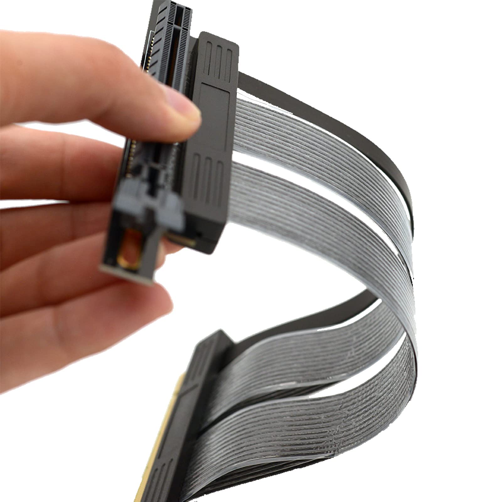 Eagolloar Pcie 4.0 X16 Extender Riser Cable,High Speed Flexible Right Angle Pci E Port Gpu Graphic Card Extension Cable 150Mm