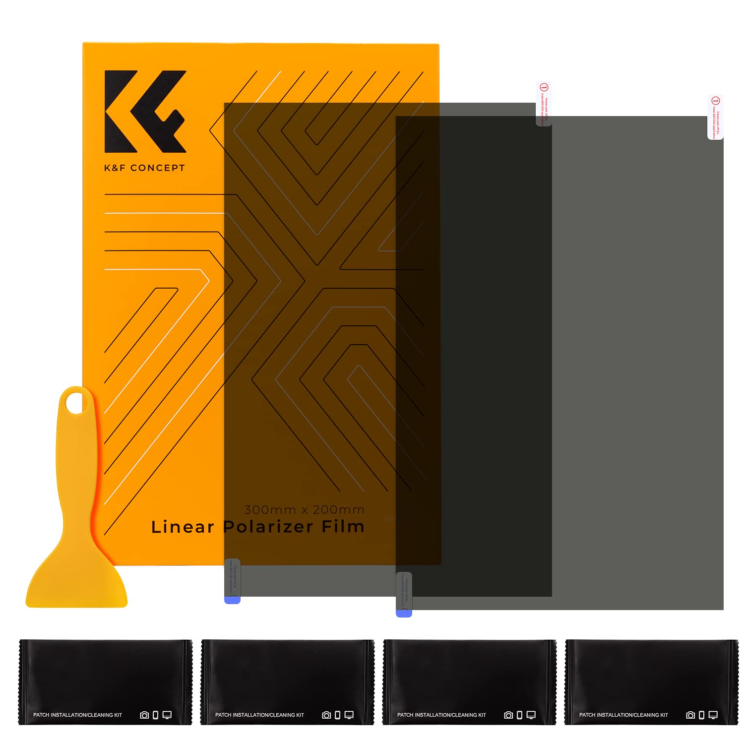 K&F Concept Linear Polarizing Film (2 Pieces) A4 Polarized Film Sheets Optical 20X30Cm For Screen Educational Physics