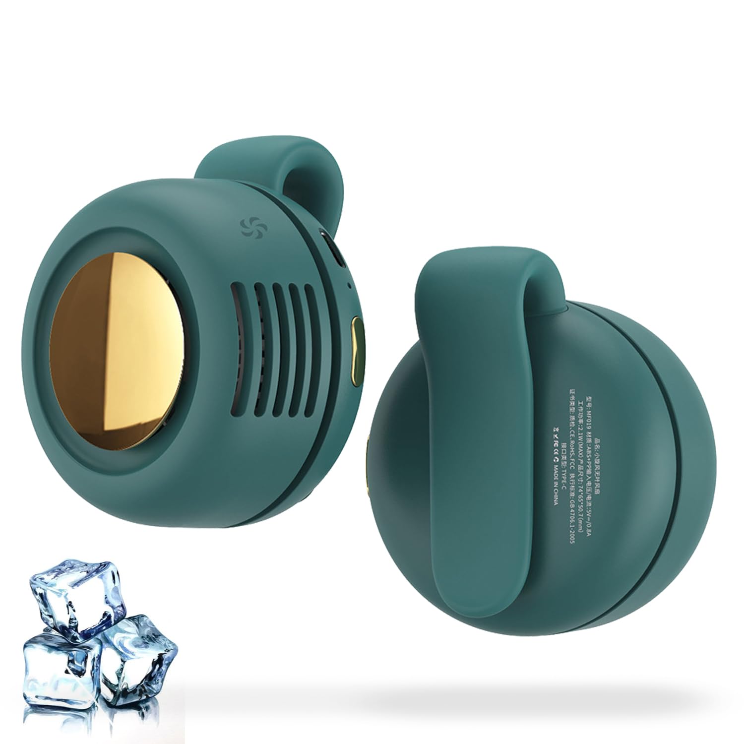 Xihongshi Portable Silent Mini Bladeless Electric Fan, 2025 New Mini Bladeless Fan Clip On, Adjustable 3-Speed Suspended Waist F