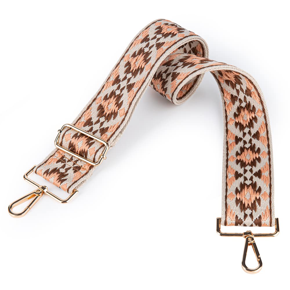 Viva Terry Adjustable Crossbody Guitar Strap Replacement For Womens Handbags And Purses (Light Pink Bag Shoulder Strap)