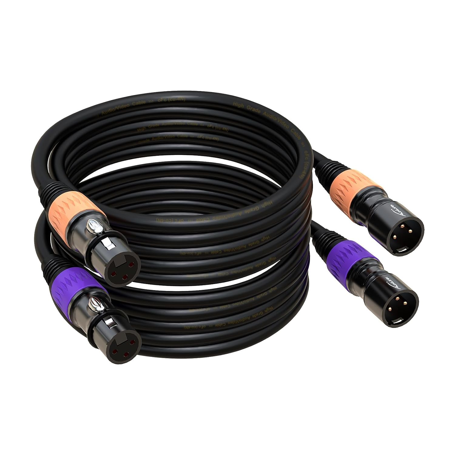 Amg Music Xlr Cables Microphone Cable, 3Pin Xlr Male To Female Balanced Mic Cable Compatible With Microphones, Stage Lighting, 