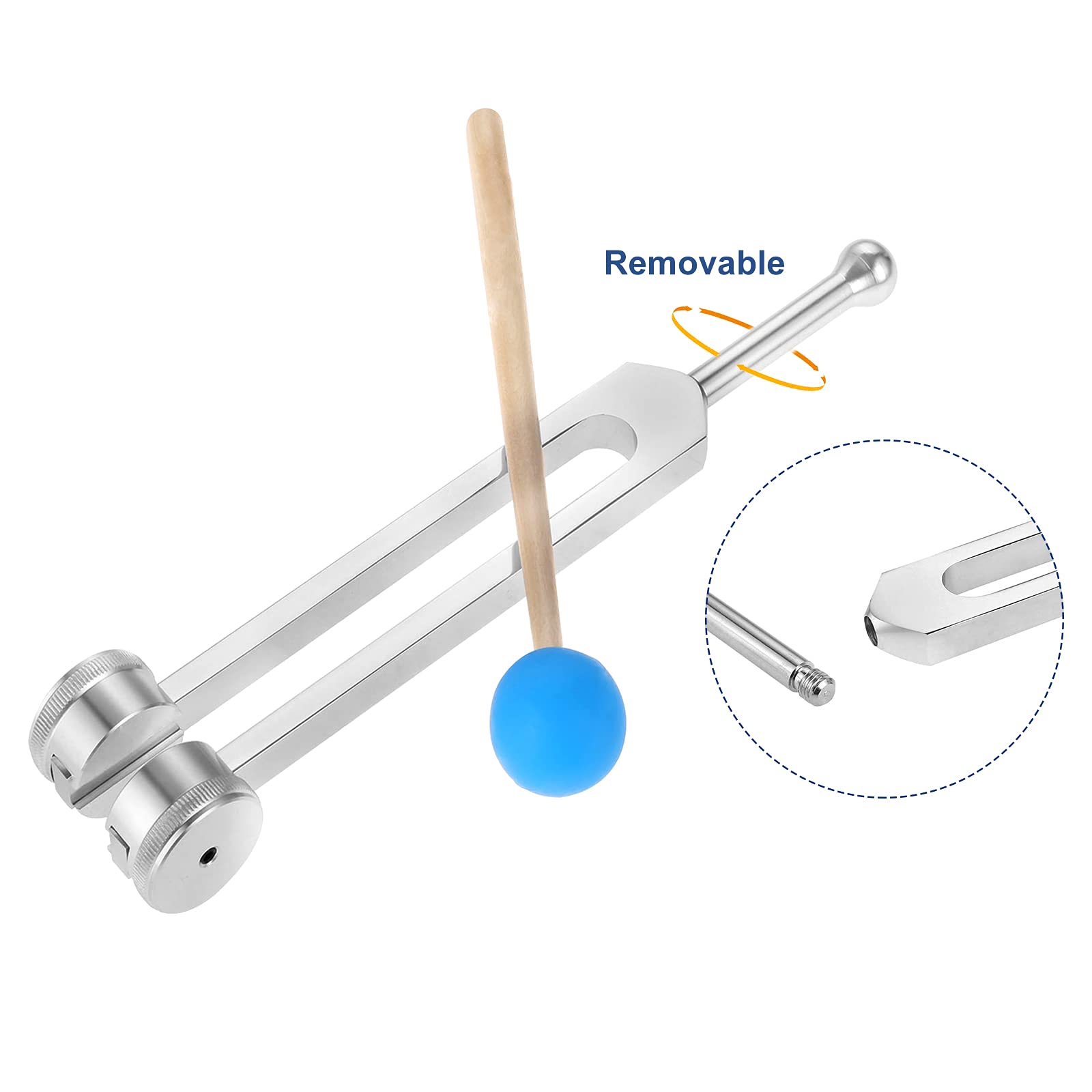 Om 136.1Hz Solfeggio Tuning Fork With Silicone Hammer Bag For Sound, Musical Instrument, Vibration, Heart Chakra Yoga