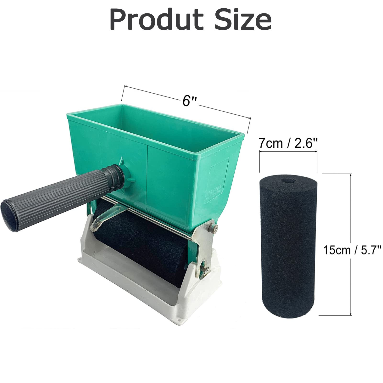 6 Inch Portable Glue Applicator Roller With Paint Bucket Handheld Manual Adhesive Glue Spreader With 2 Foam Wheels For Carpenter
